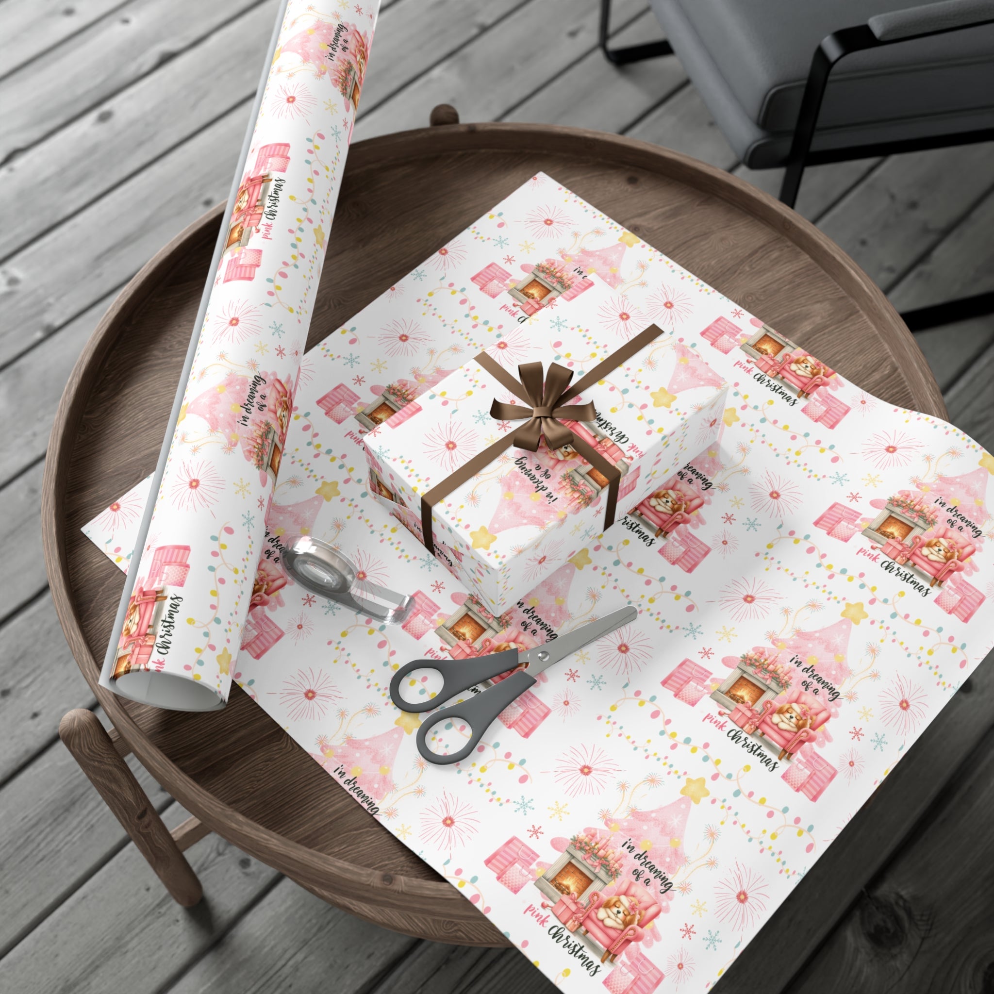 Pink Christmas Pink Gift Wrap Holiday Edition Perfect for Celebrate the Festive Charm in This Limited Christmas Collection Premium Quality - MRSBYVALLE