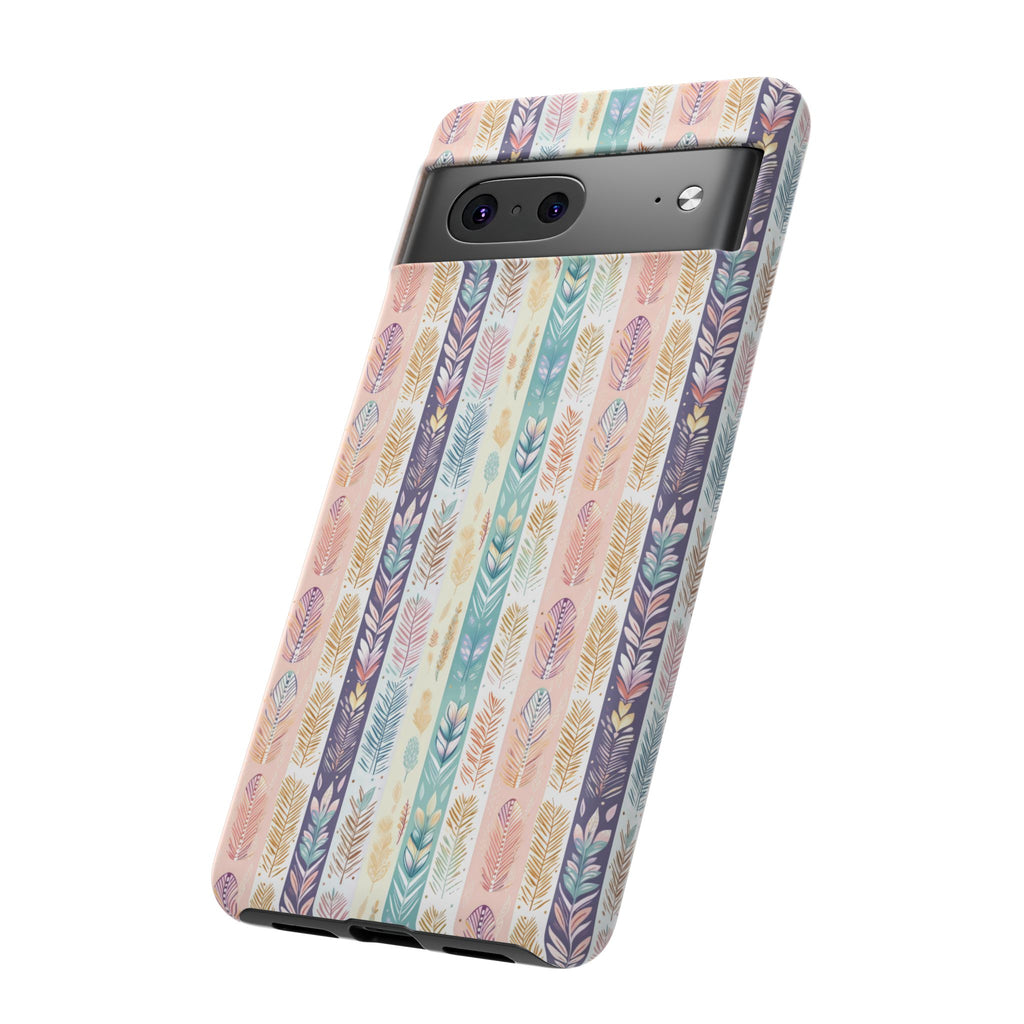 Coque de téléphone abstraite moderne aquarelle Plumes pastel bohème compatible avec iPhone, Samsung et plus - Protection élégante et durable avec un design artistique éclatant, cadeau parfait pour elle