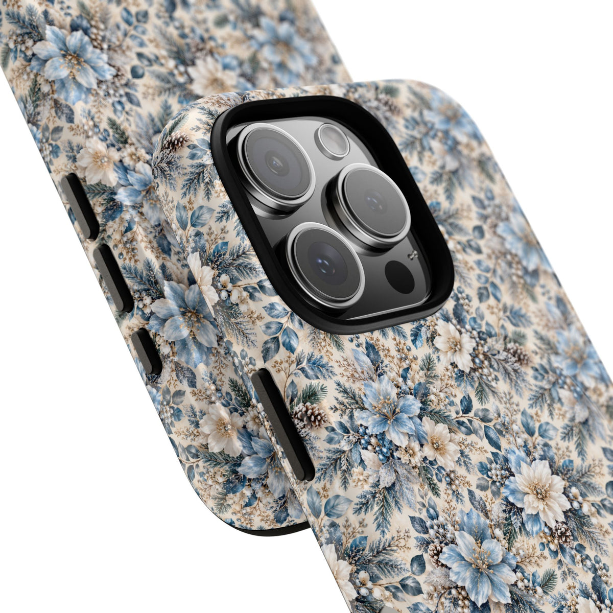 Icy Blue Floral MagSafe Tough Phone Case