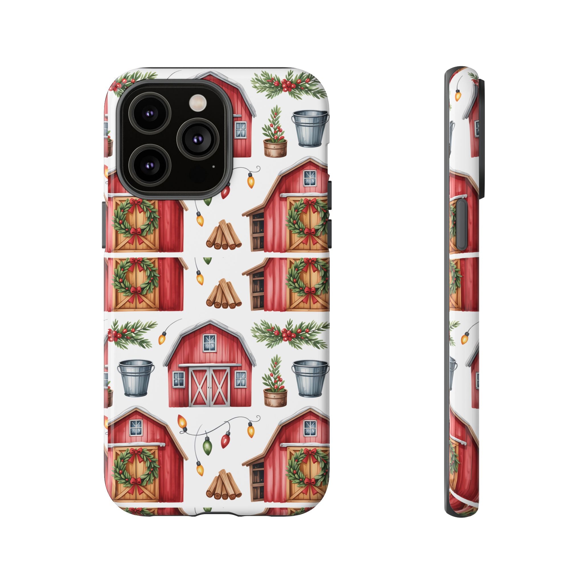 Farmhouse Christmas Design Phone Case - Stylish, Protective Cover for All Models Gift for Mom Accessory Gift for Her