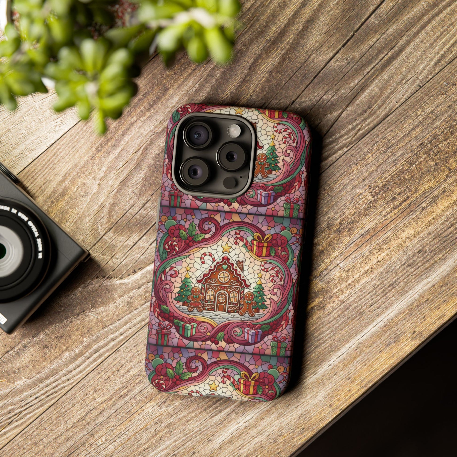 iPhone Case 17, 16  Gingerbread Stained Glass Tough Case Samsung perfect phone case