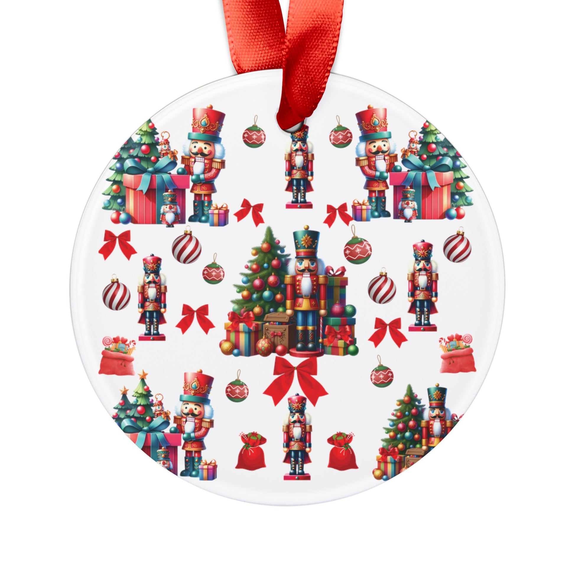 Nutcrackers Christmas Acrylic Ornament Elegant Design Ornament with Ribbon Perfect Christmas Decoration | Durable Holiday Keepsake | Charming Winter Design | Ideal for Tree Trimming and Gift Giving - MRSBYVALLE