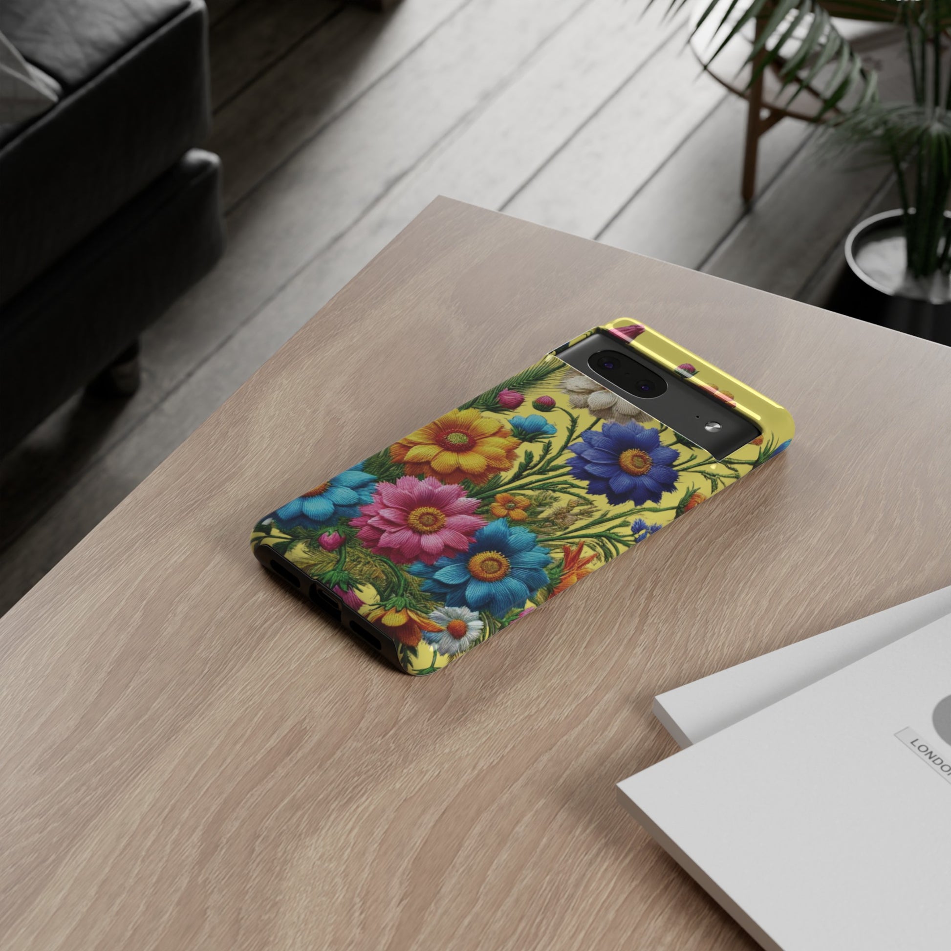 Phone Case Yellow Bright Floral Protective Phone Case Gift for Her Phone 15, Samsung iPhone Samsung  iPhone 15, Samsung iPhone Samsung Accessory Gift for Her