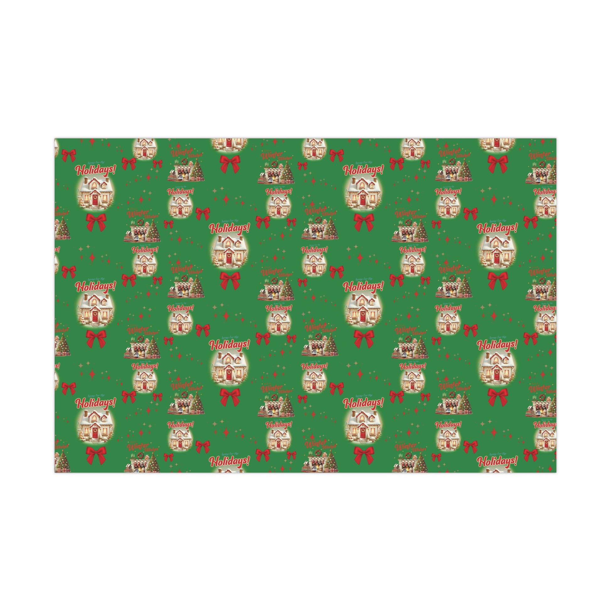 Retro Christmas Scenes Wrapping Paper - Forest Green Holiday Gift Wrap with Vintage Vibes, Perfect for Festive Presents, Nostalgic Holiday Decor, and Gift Wrapping Premium Quality - MRSBYVALLE