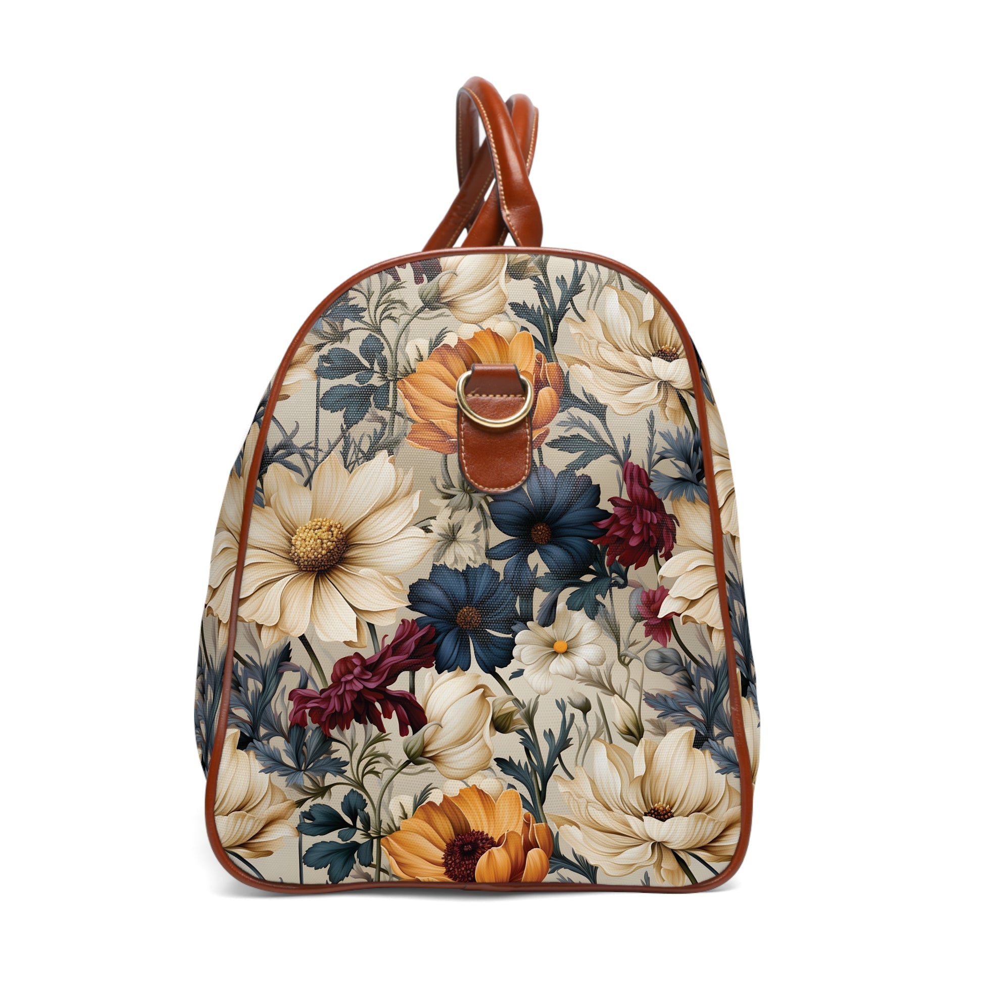 Stylish Waterproof Travel Bag Winter Floral in Navy, Amethyst, White Durable Versatile for Travel, Gym, and Everyday Adventures | Shop the Perfect All-Season Bag Perfect for Adventurers - MRSBYVALLE