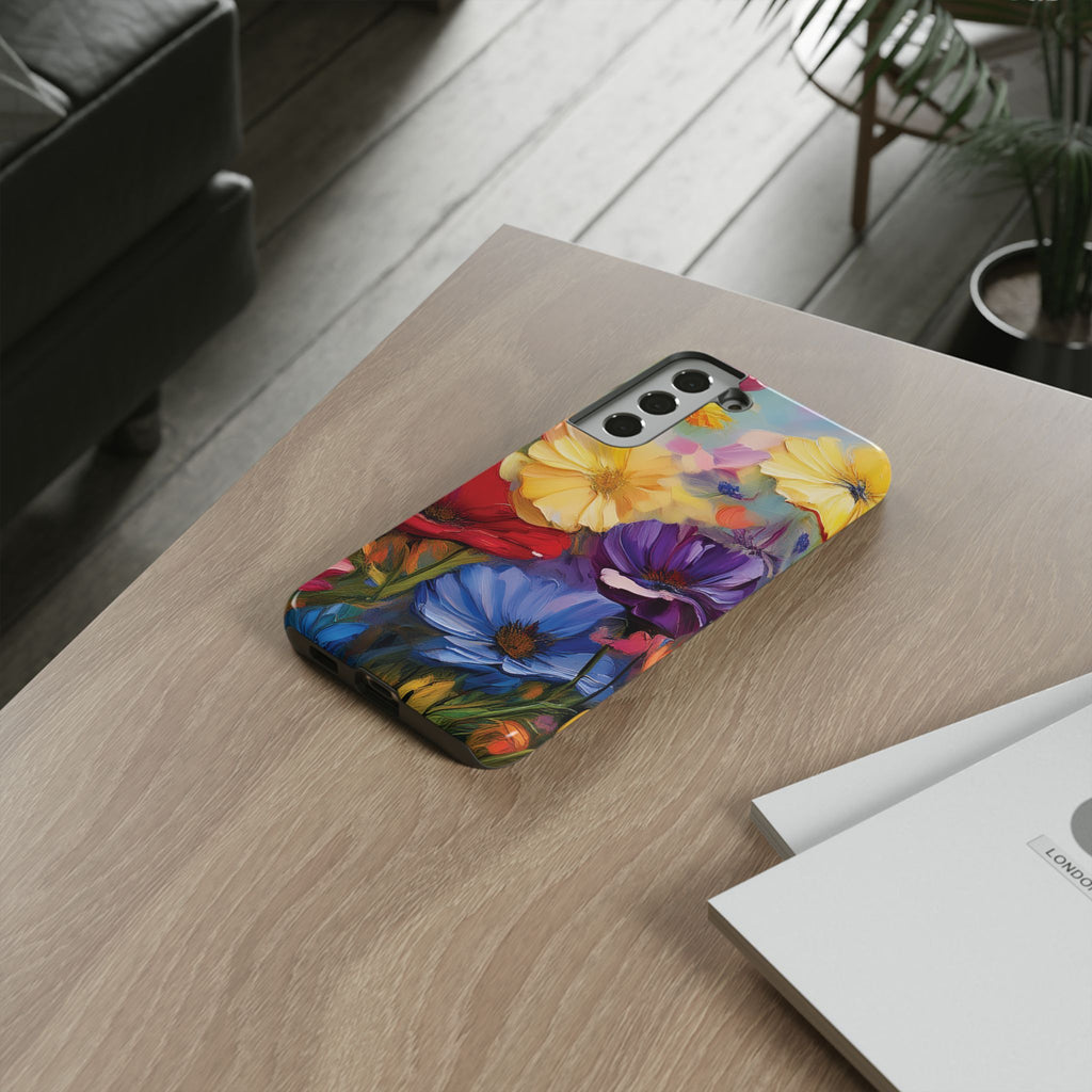 Bold Wildflower Phone Case Bright Hand-Painted Floral Art Vibrant Botanical Design for iPhone & Samsung | Trendy Nature Lover Gift Phone  Galaxy