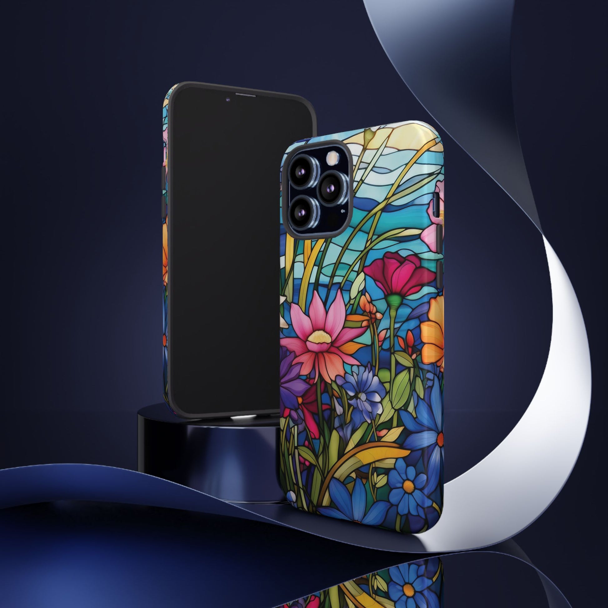 Wildflowers Stain Glass Illusion Phone Case Unique Holiday Protection for Your Device | Stylish & Durable Cover Gift for Her Phone 15, Samsung iPhone Samsung Accessory Gift for Her