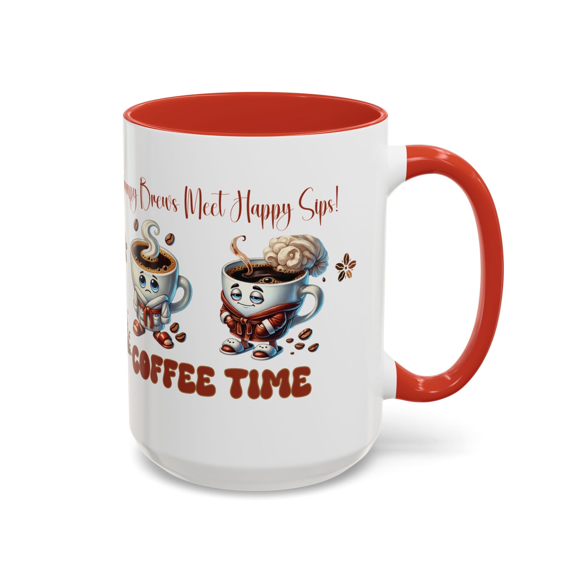Grumpy Brews Meet Happy Sips Ceramic Mug - Funny Coffee Cup, Cute Tea Mug, Sarcastic Drinkware, Unique Gift, Kitchen Decor Accent Coffee Mug (11, 15oz) - MRSBYVALLE