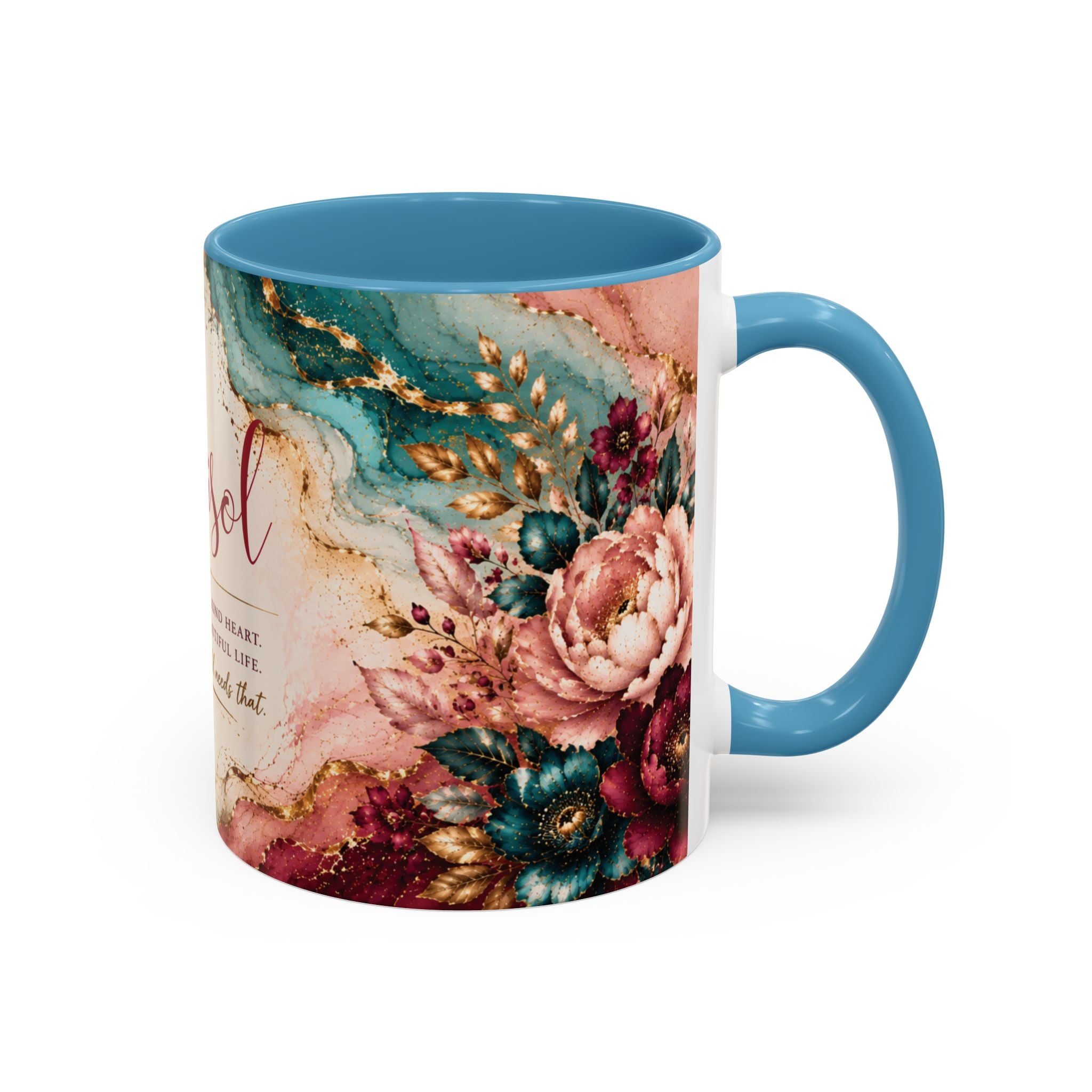 Personalized Name Mug for Women, Inspirational Color Handle Coffee Mug, 11 oz or 15 oz Gift for Her
