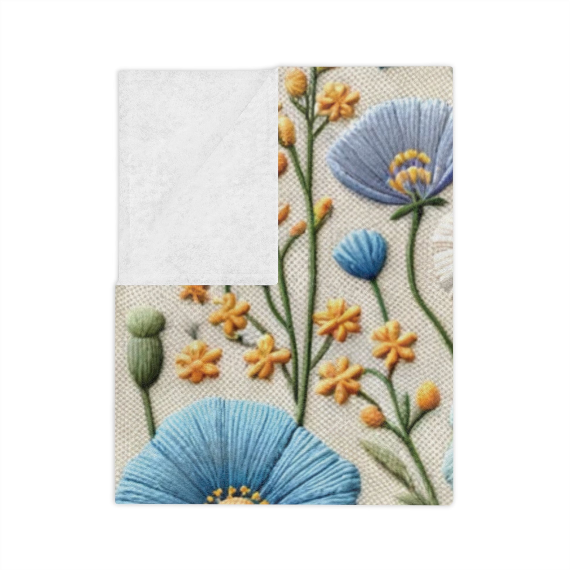 Boho Pastel Wildflower Minky Blanket  in Luxurious 100% Polyester Cozy Comfort Throw Ultra-Soft Microfiber Comfort Blanket, Perfect for Snuggling Decor, Cozy All-Season Warmth, Comfort Housewarming Gift Throw.
