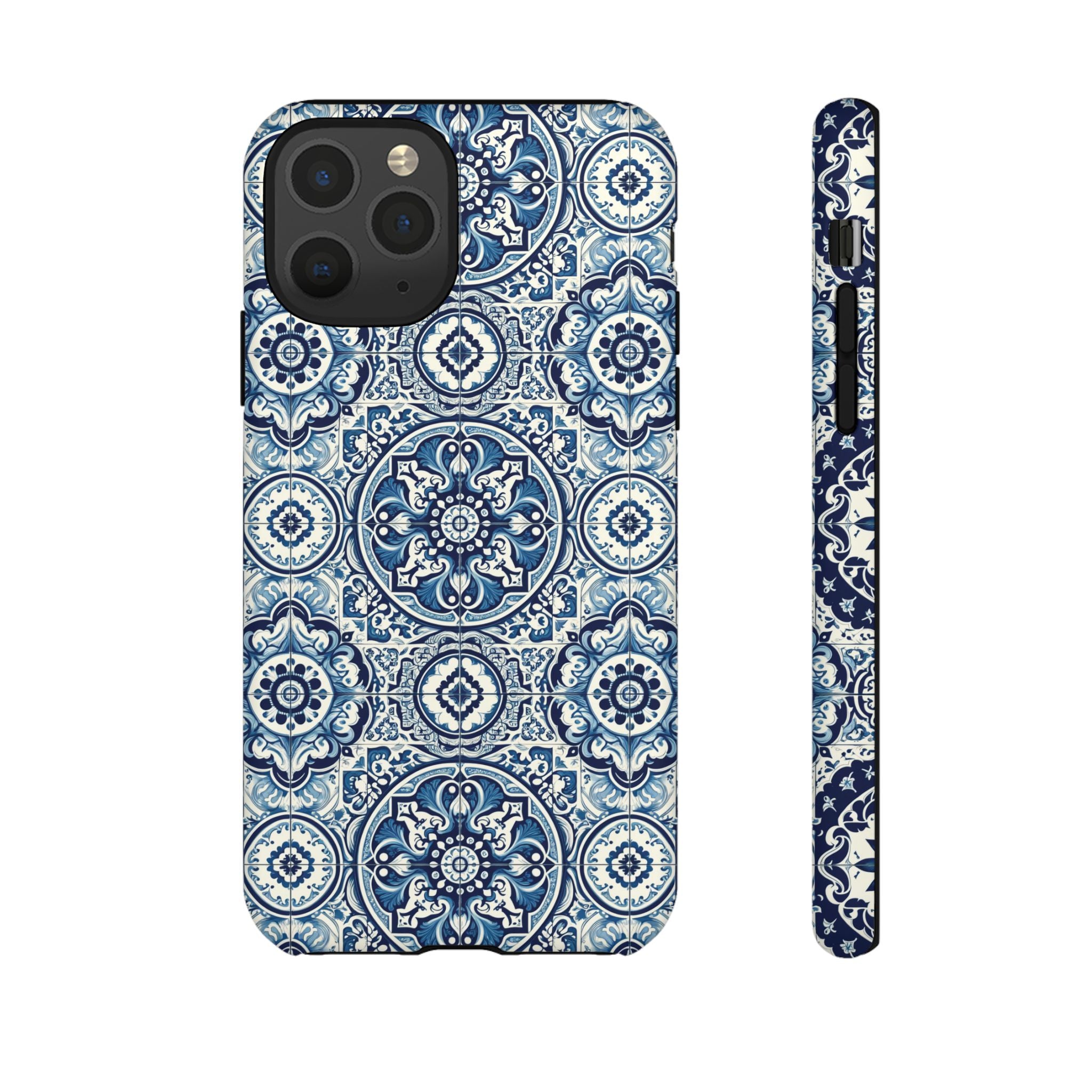 Azulejo Tile Phone Case Elegant Mediterranean Blue Porcelain Design iPhone 17, 16, 15, Samsung iPhone Samsung Accessory Gift for Her