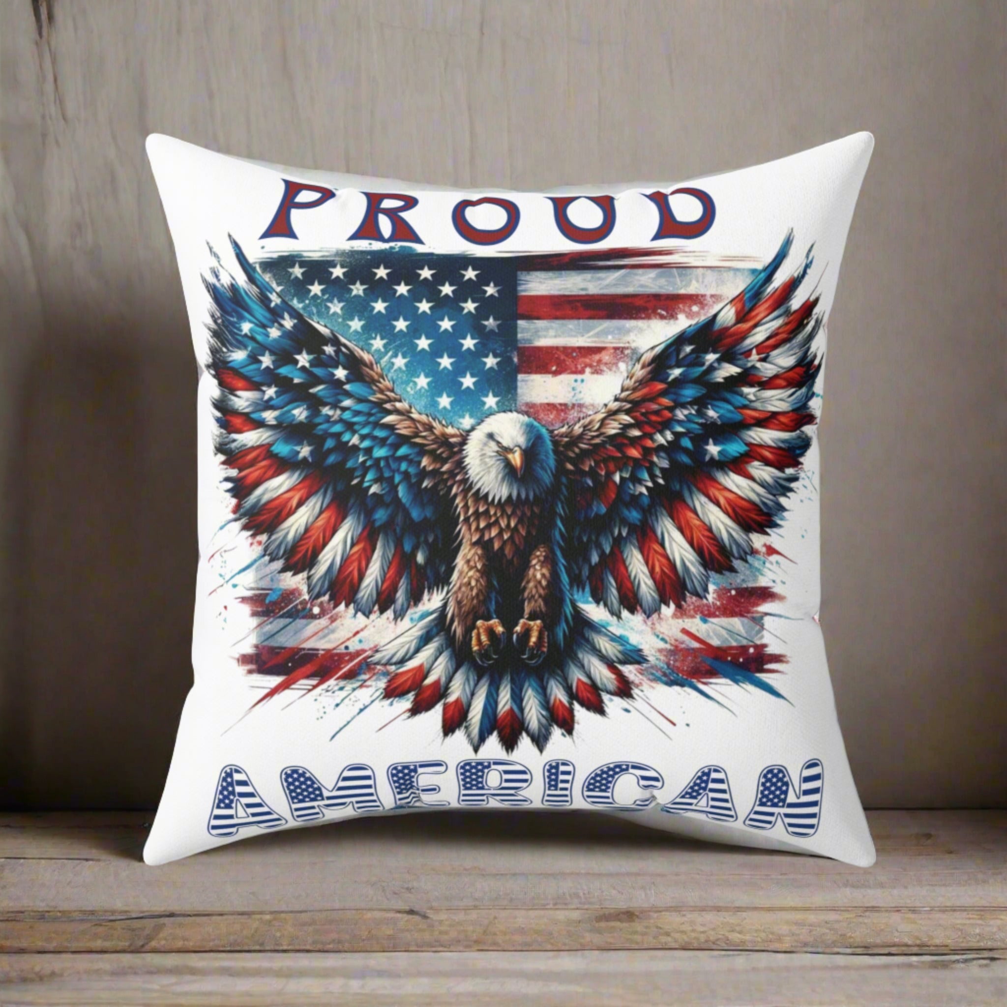 Patriotic American Flag and Eagle Throw Pillow – Elevate Your Home Decor with Stunning USA Symbol! Perfect for Living Rooms, Bedrooms, and Proud Americans Gift for Dad - MRSBYVALLE