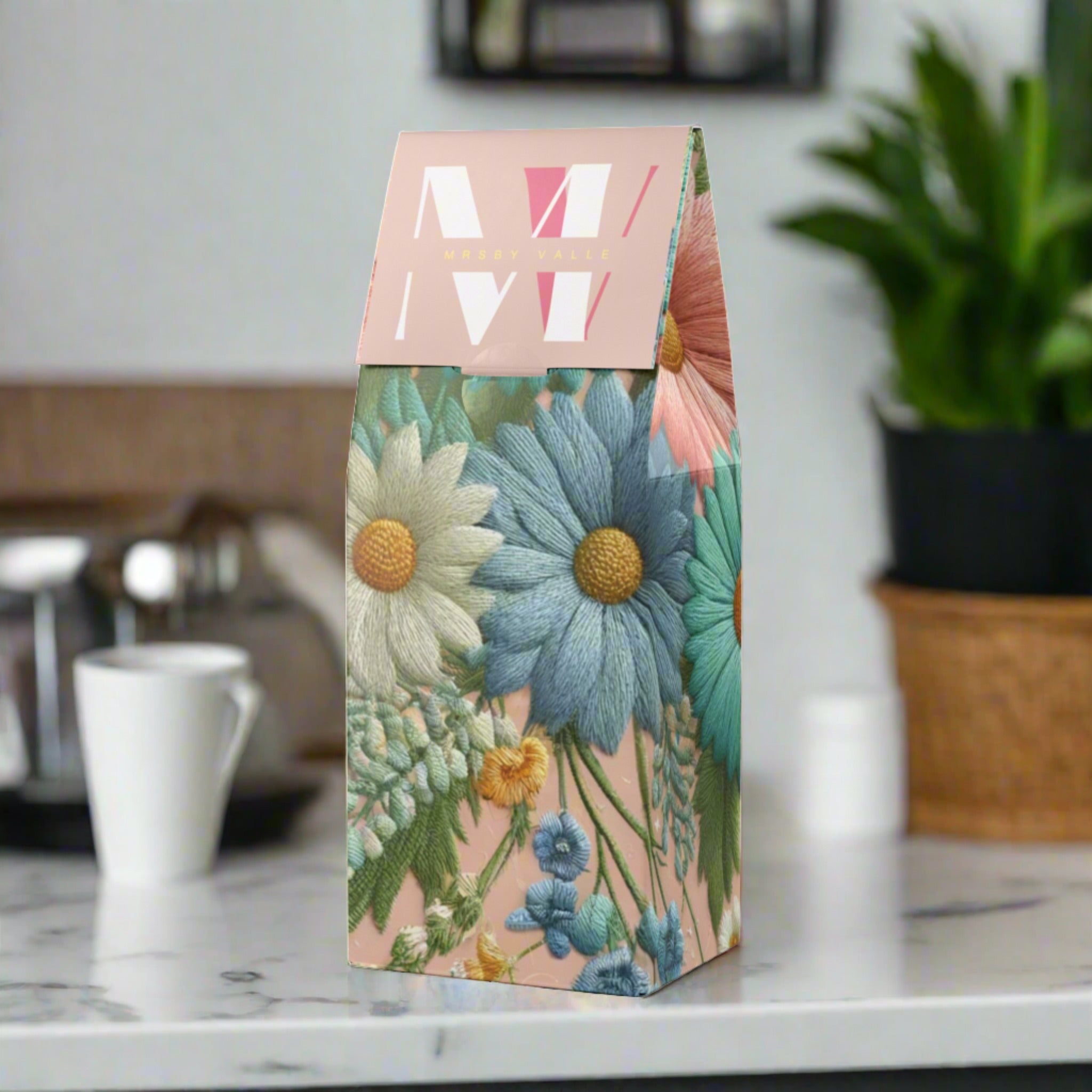 Best Coffee Elegant Pastel Floral Design Medium-Dark Roast with Toasted Nut Cocoa Notes Serene Modern Cascades Blend Medium-Dark Roast Coffee Fun Design | Gift for Mom - MRSBYVALLE