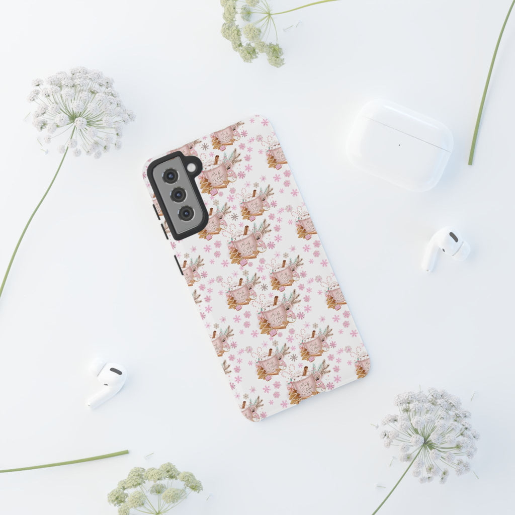 Baby it's Cold Outside Pink and White Phone Case Unique Holiday Protection for Your Device | Stylish & Durable Cover Gift for Her Phone 15, Samsung iPhone Samsung Accessory Gift for Her