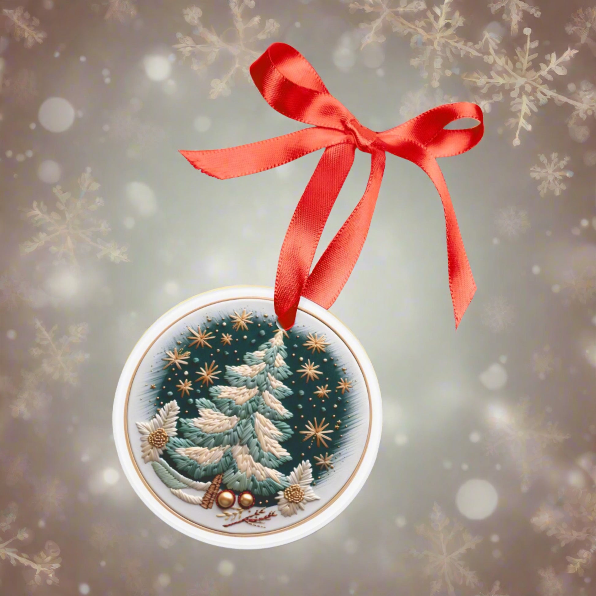 Christmas Ornament 3D Illusion Acrylic with Ribbon - Festive Holiday Décor, Perfect Gift for Tree, Home, Office | Unique Christmas Decoration Holiday Keepsake Ideal for Tree Trimming and Gift Giving - MRSBYVALLE