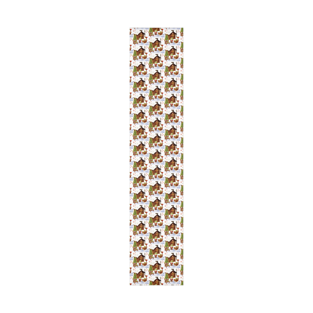 3D Illusion Penguin Wrapping Paper Cute Winter Penguin & Snow Cabin Scene, Festive Christmas Gift Wrap, Holiday Present Paper in 3 SizesPerfect for Seasonal Gifting