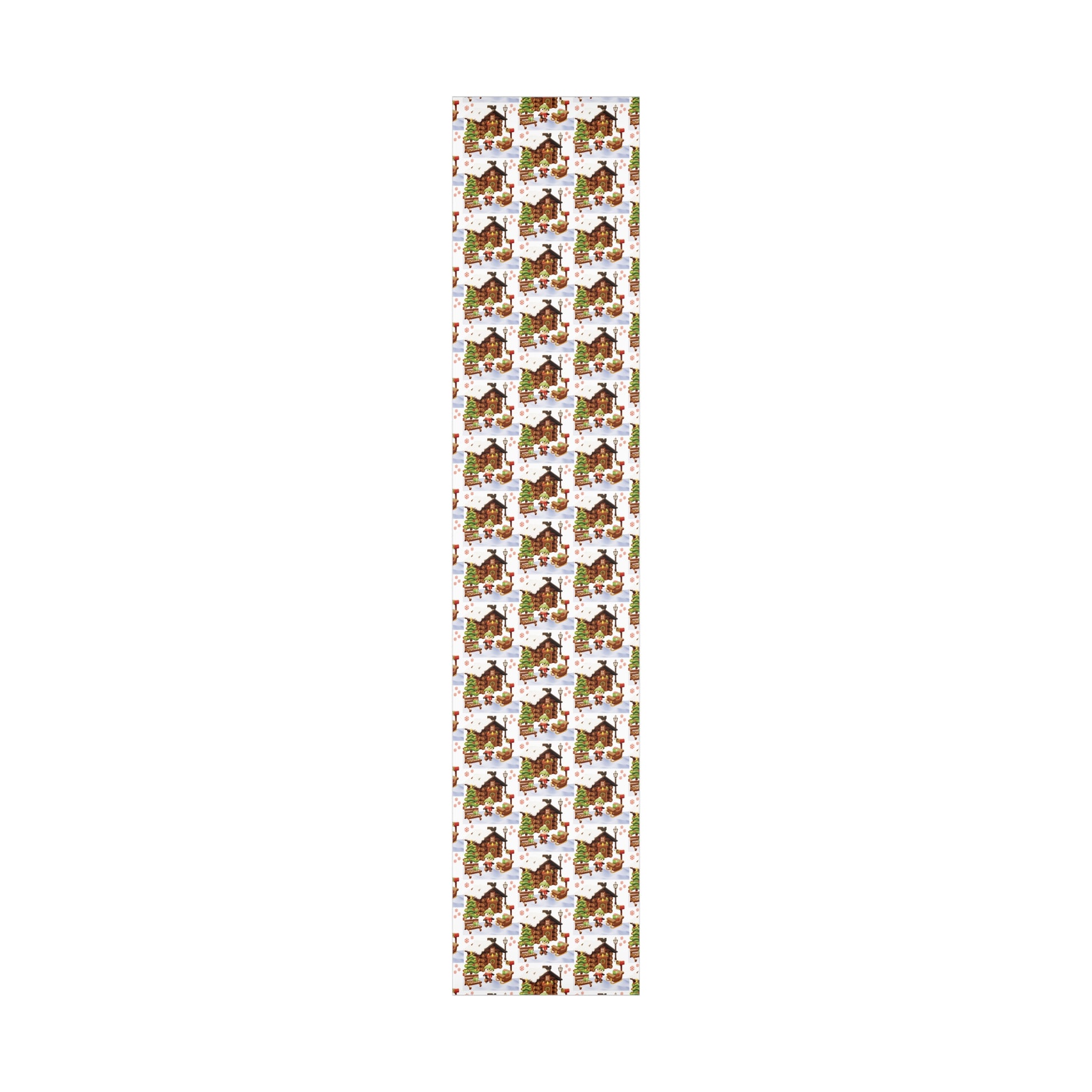 3D Illusion Penguin Wrapping Paper Cute Winter Penguin & Snow Cabin Scene, Festive Christmas Gift Wrap, Holiday Present Paper in 3 SizesPerfect for Seasonal Gifting