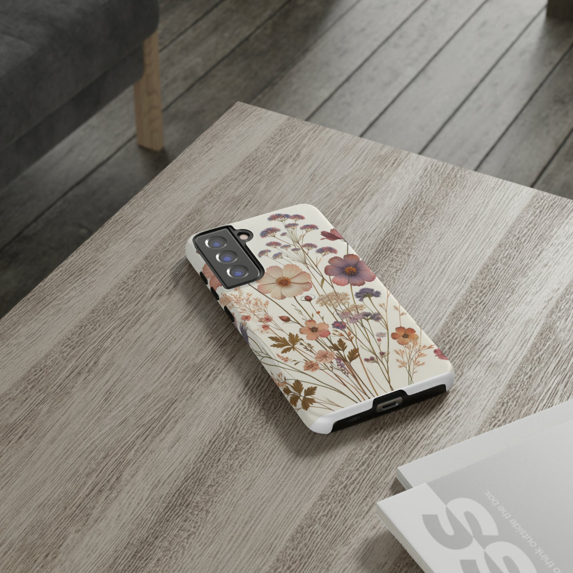 Wildflower Boho Luxury Phone Tough Case Floral Elegant Durable Stylish for Modern Devices iPhone 15, Samsung iPhone Samsung Accessory Gift for Her.