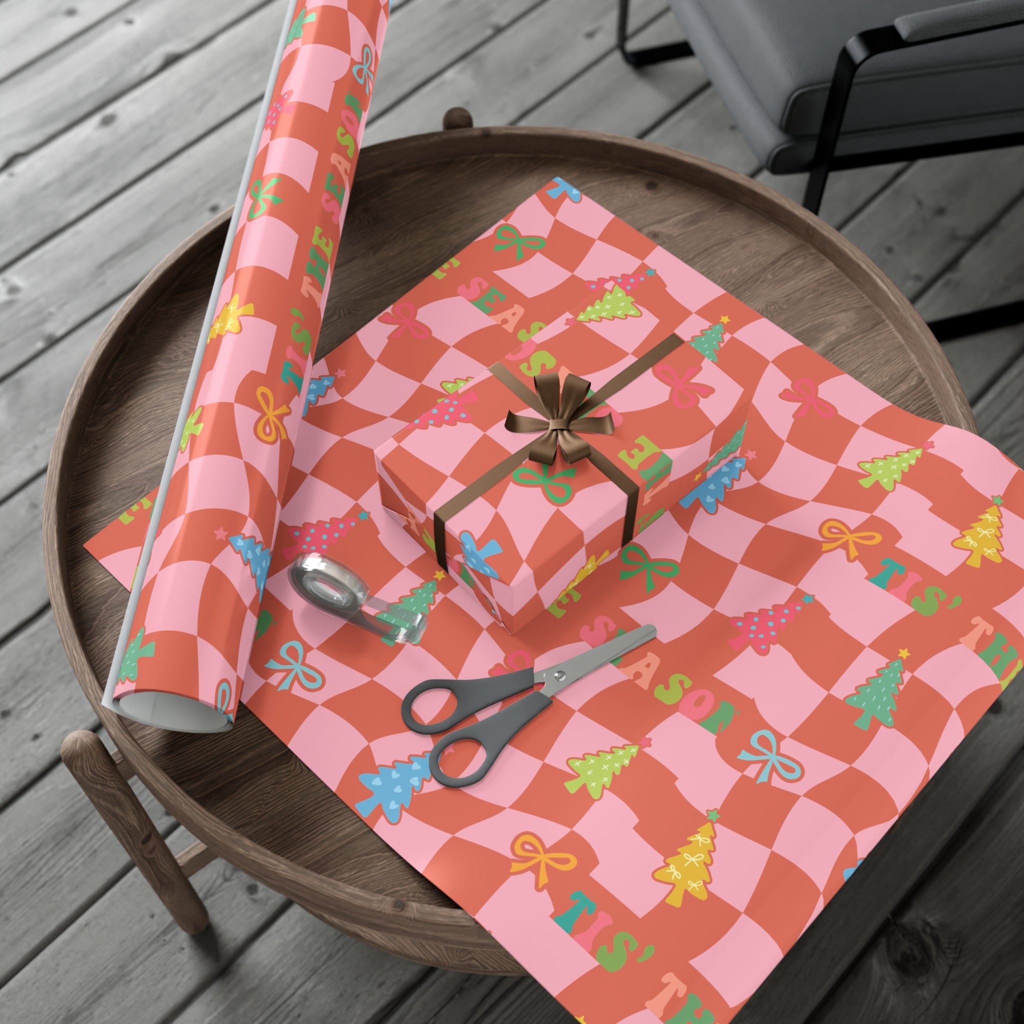 Retro Boho Wrapping Paper Festive Holiday Gift Wrap with Perfect for Christmas Presents, Crafting, Holiday Decor Premium Quality Perfect for Gift - MRSBYVALLE