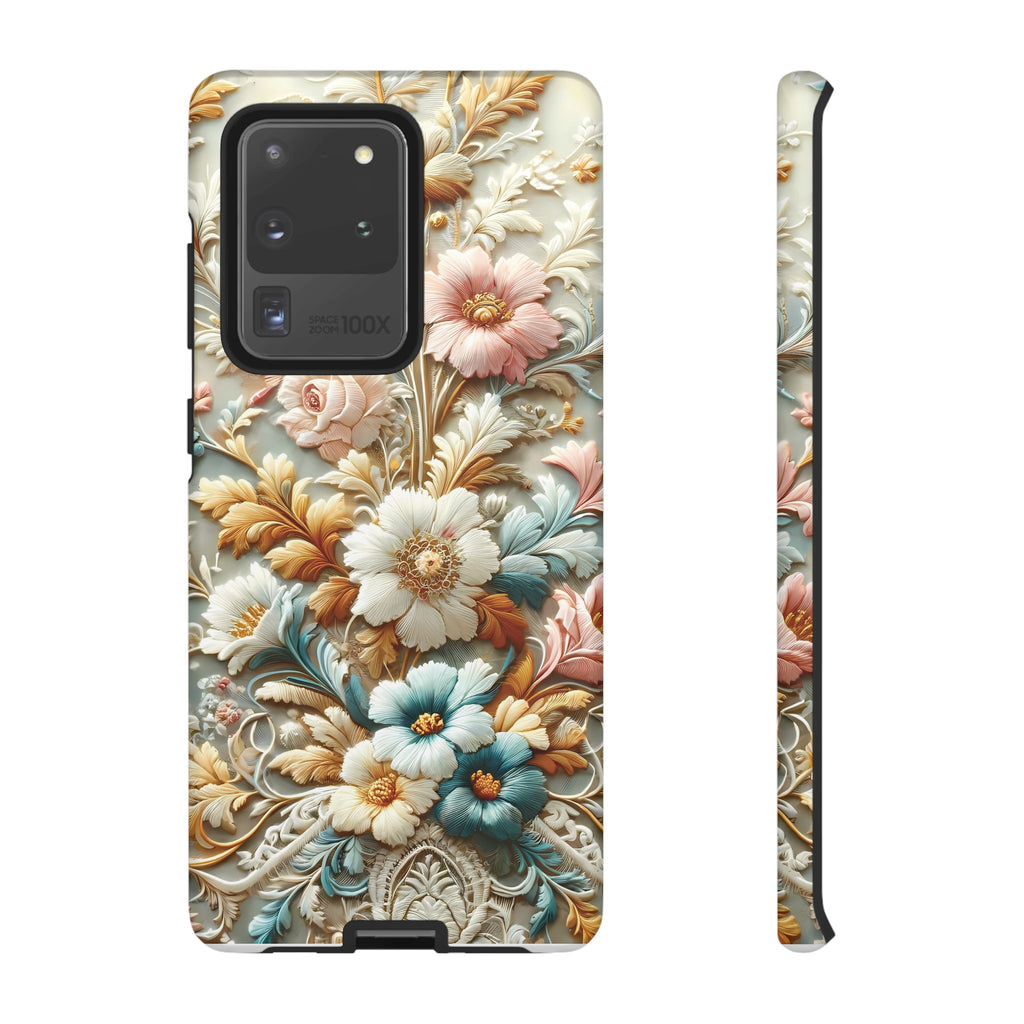 3D Elegant Faux Flowers Phone Case Stylish & Durable for iPhone Samsung Gift iPhone 15, 14, 13 Samsung Pixel Gift for Mom Accessory Gift for Her