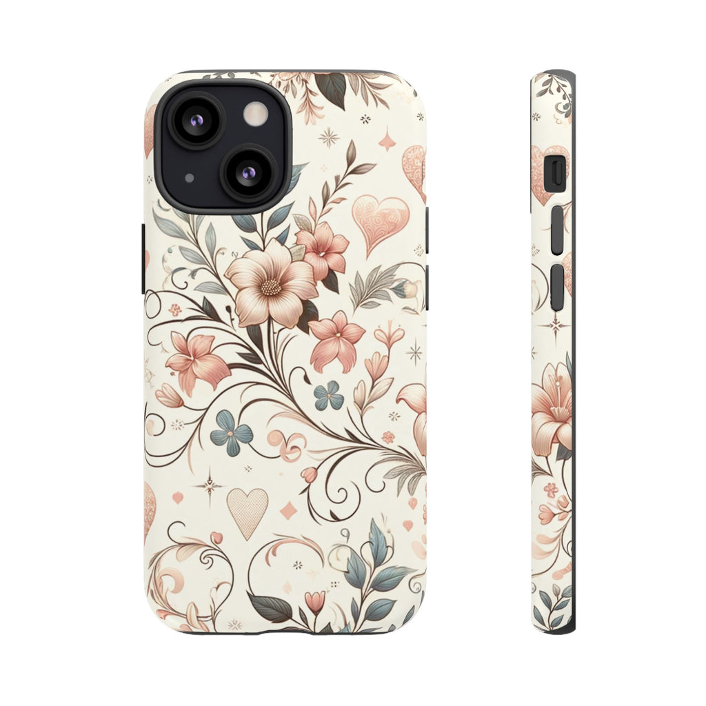 Floral Design Luxury Phone Tough Case Floral Elegant Durable Stylish for Modern Devices iPhone 17, 16 15, Samsung iPhone Samsung Accessory Gift for Her