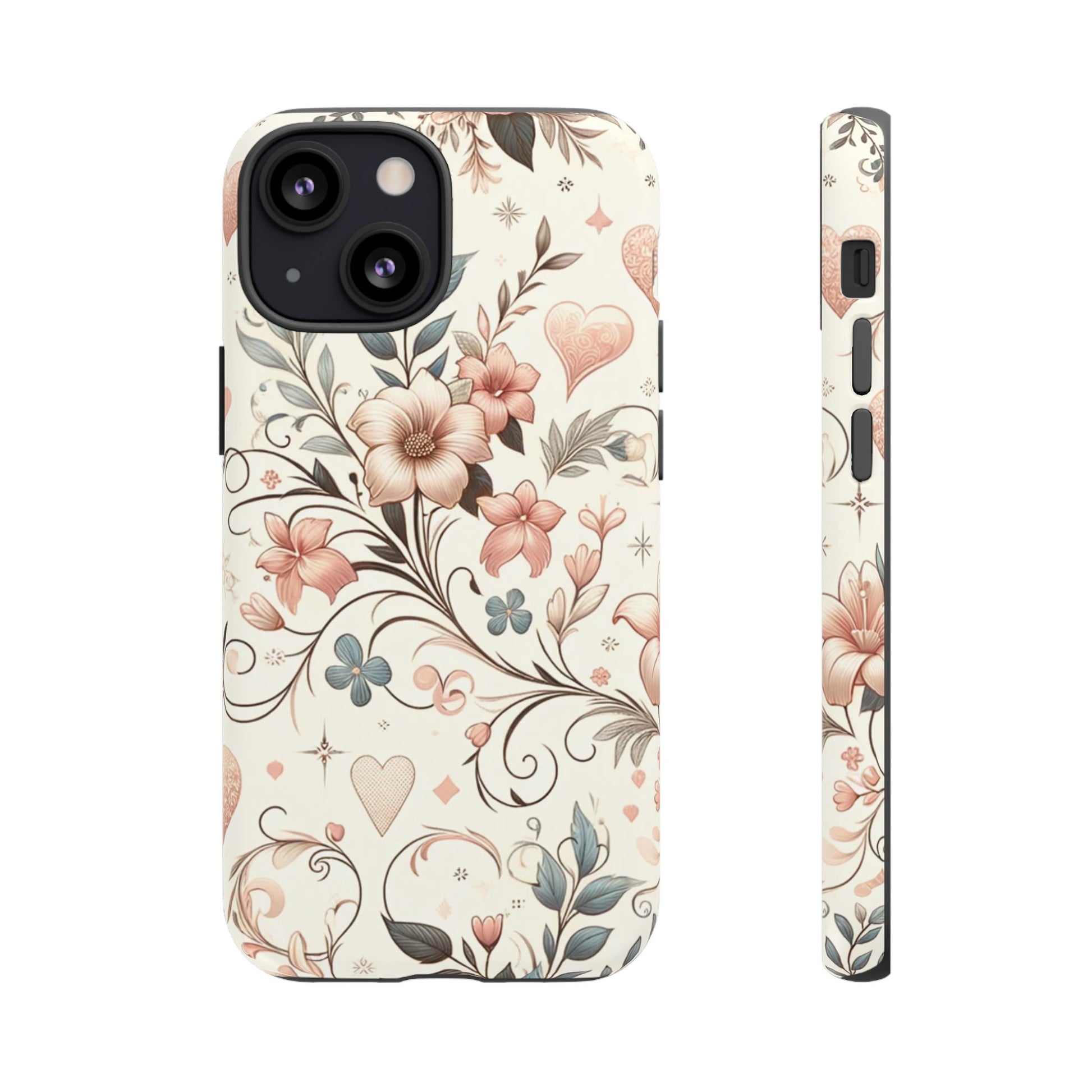 Floral Design Luxury Phone Tough Case Floral Elegant Durable Stylish for Modern Devices iPhone 17, 16 15, Samsung iPhone Samsung Accessory Gift for Her
