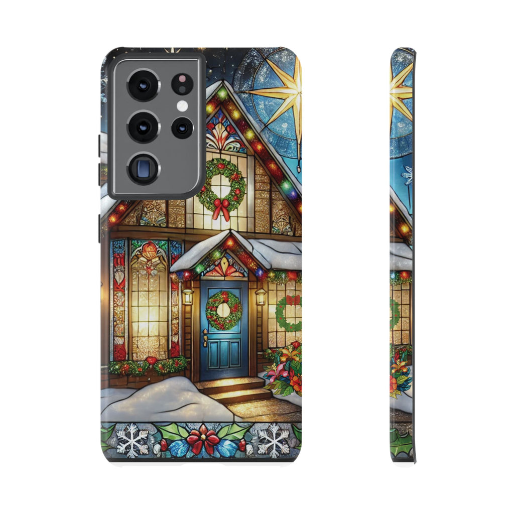 Stain Glass Christmas Phone Case Unique Holiday Protection for Your Device | Stylish & Durable Cover Gift for Her Phone 15, Samsung iPhone Samsung Accessory Gift for Her