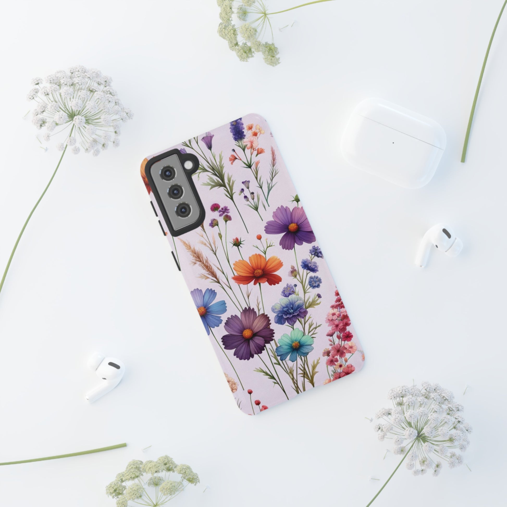 Lavender Wildflowers Protective Phone Case Gift for Her Phone 15, Samsung iPhone Samsung Gift for Her Case iPhone 15, Samsung iPhone Samsung Accessory Gift for Her.