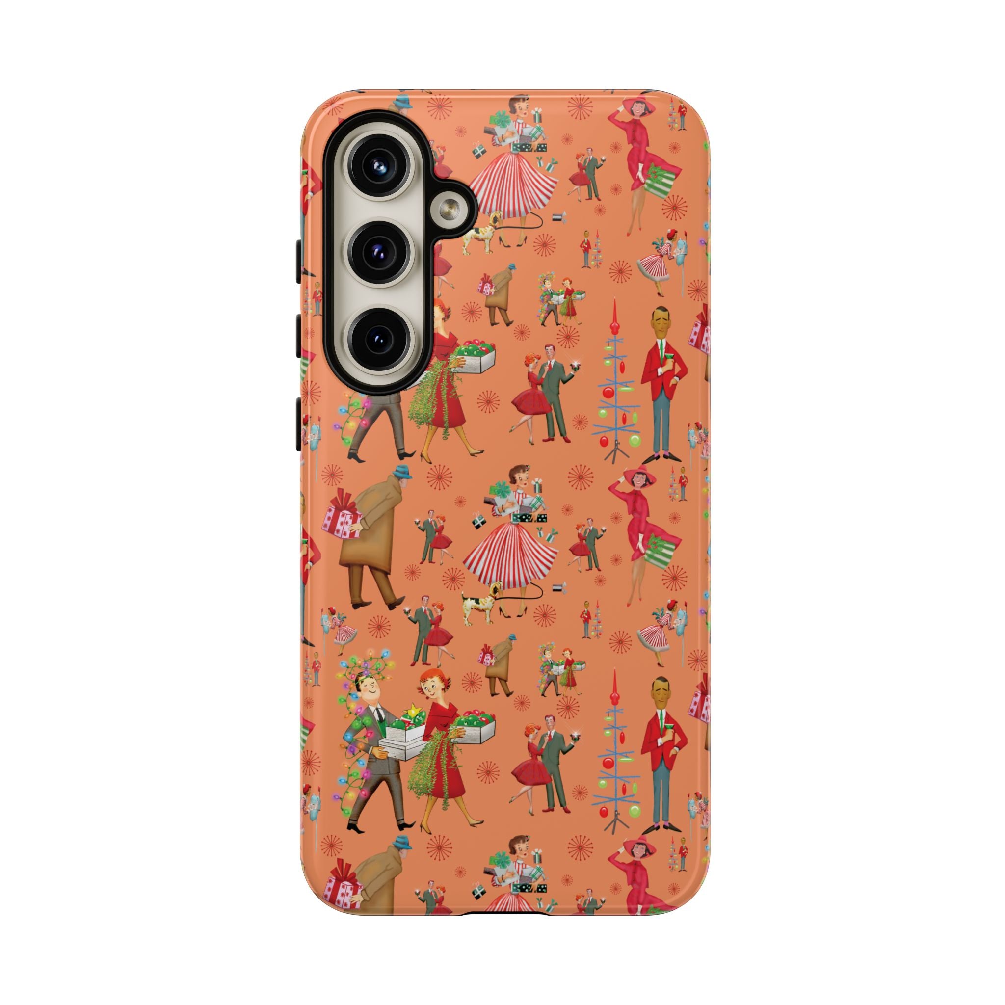 Retro Christmas 50s Phone Case Unique Holiday Protection for Your Device | Stylish & Durable Cover Gift for Her Phone 17, 16, 15, Samsung iPhone Accessory Gift for Her
