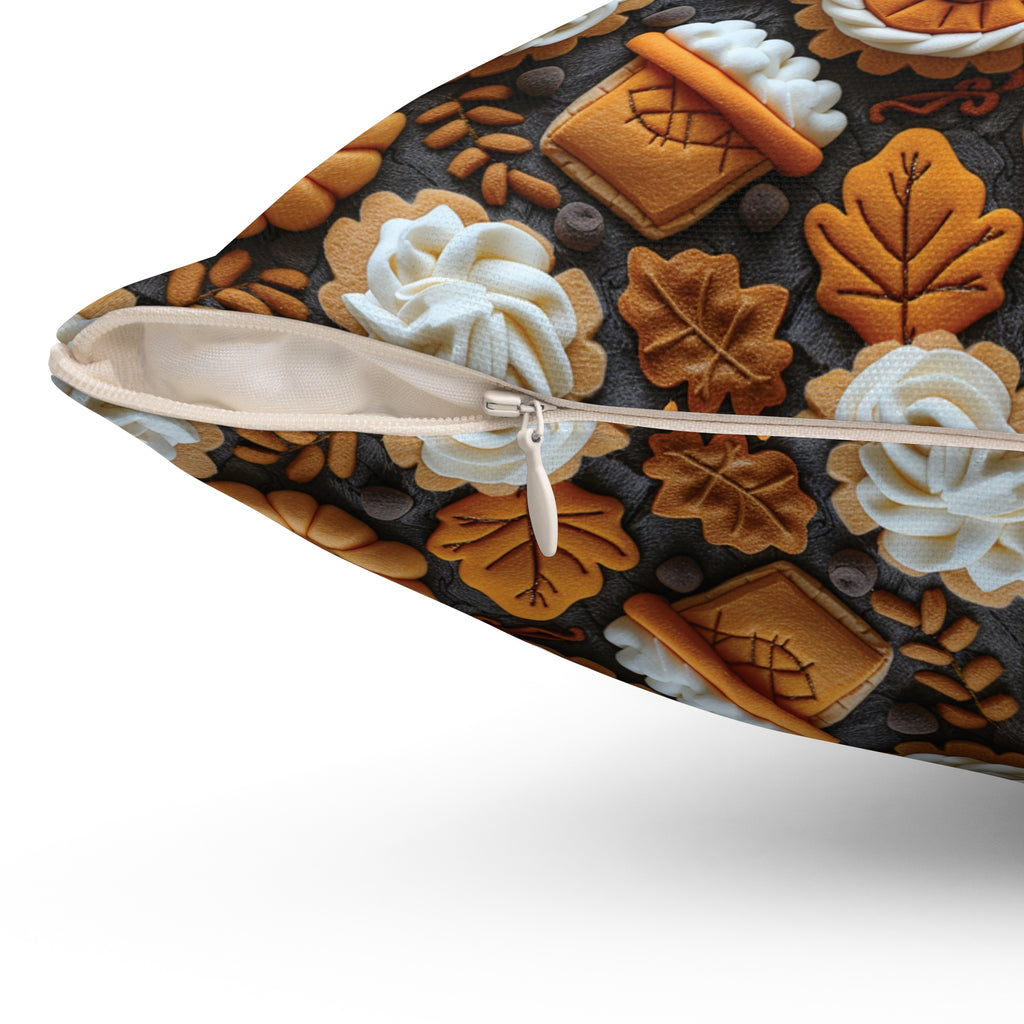 Pumpkin Spice Boho Fall 3D Illusion Square Pillow Cozy Autumn Decorative Accent for Home Decor | Soft, Stylish Throw Pillow for Couch, Bed, or Chair Home Decor Bridal Shower - MRSBYVALLE