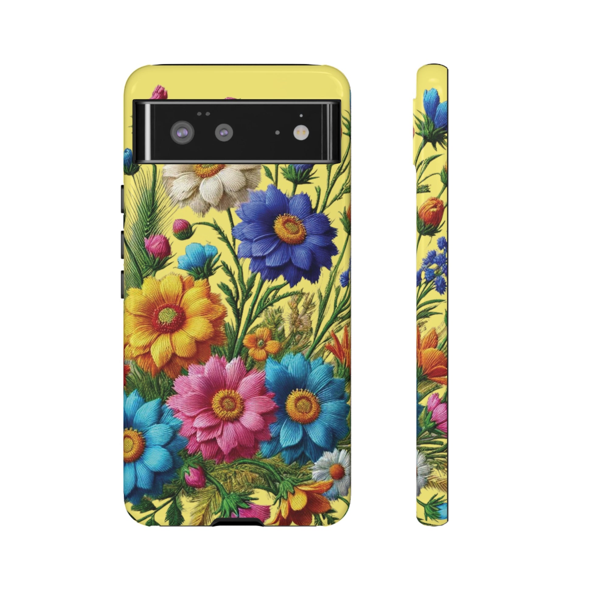 Phone Case Yellow Bright Floral Protective Phone Case Gift for Her Phone 15, Samsung iPhone Samsung  iPhone 15, Samsung iPhone Samsung Accessory Gift for Her