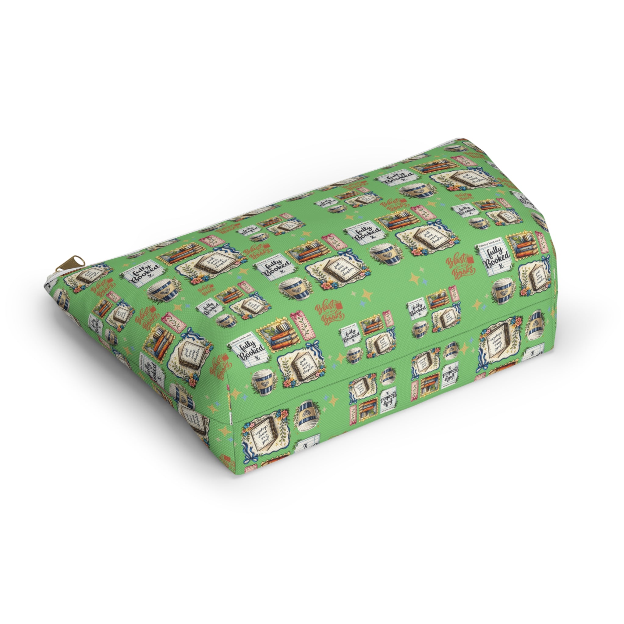 Pochette d'accessoires pour livres et café – Trousse de maquillage zippée en T pour les amoureux des livres
