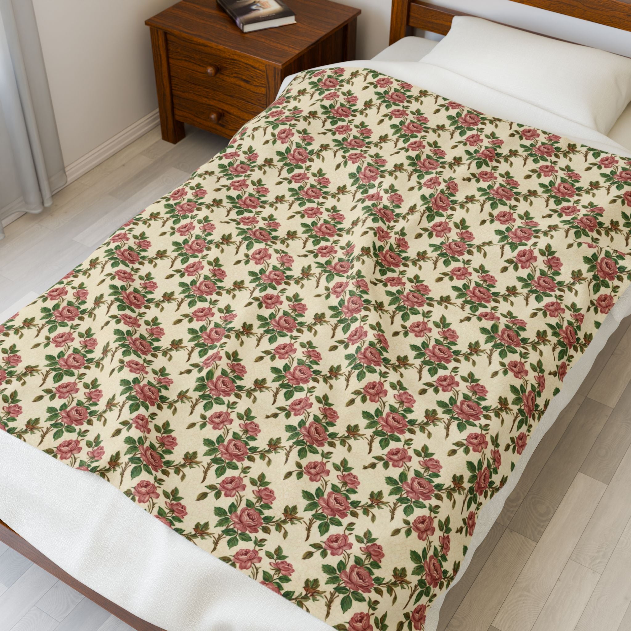 Couverture polaire rose vintage Franciscan - Plaid douillet