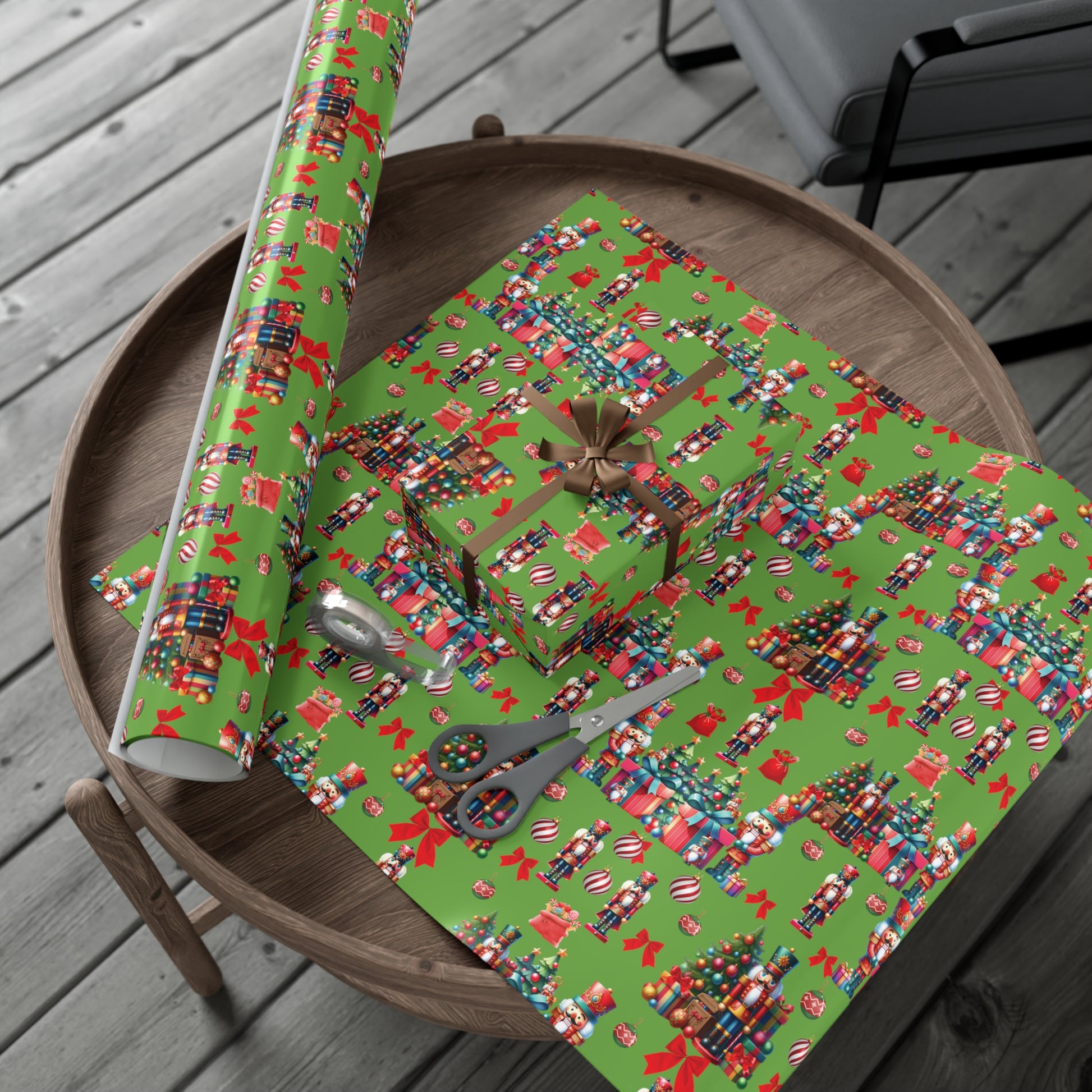 Nutcrackers Christmas Wrapping Paper | Classic Holiday Designs | Nostalgic Gift Wrap | Mid-Century Holiday Patterns | Unique Retro Christmas Decorations | Festive Retro Style Christmas - MRSBYVALLE