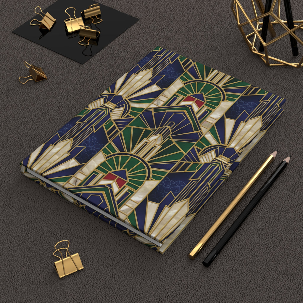 Imperial Art Deco Journal – Gold & Navy Geometric Executive Notebook Perfect Gift