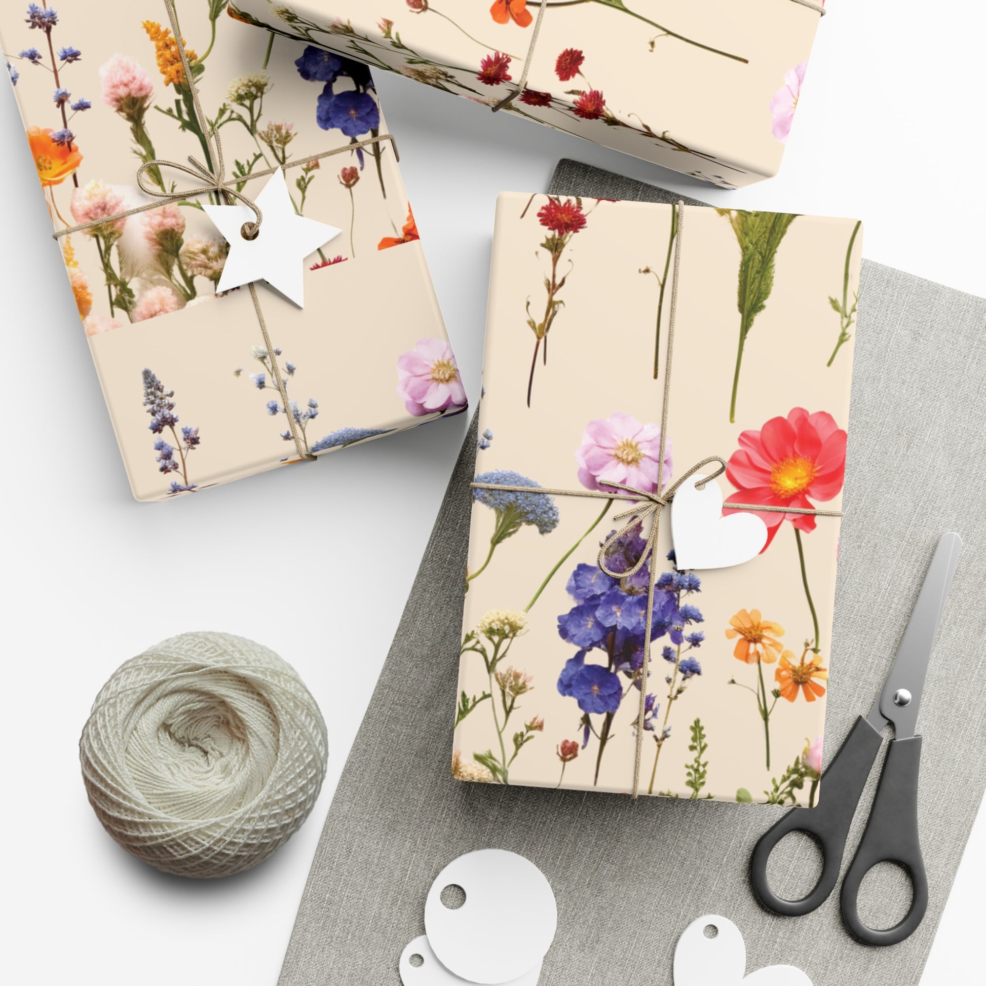 Wildflowers Press Illusion Floral Symphony Timeless Wrapping Paper Perfect for Weddings, Bridal & Baby Showers Eco-Friendly, All Occasion.