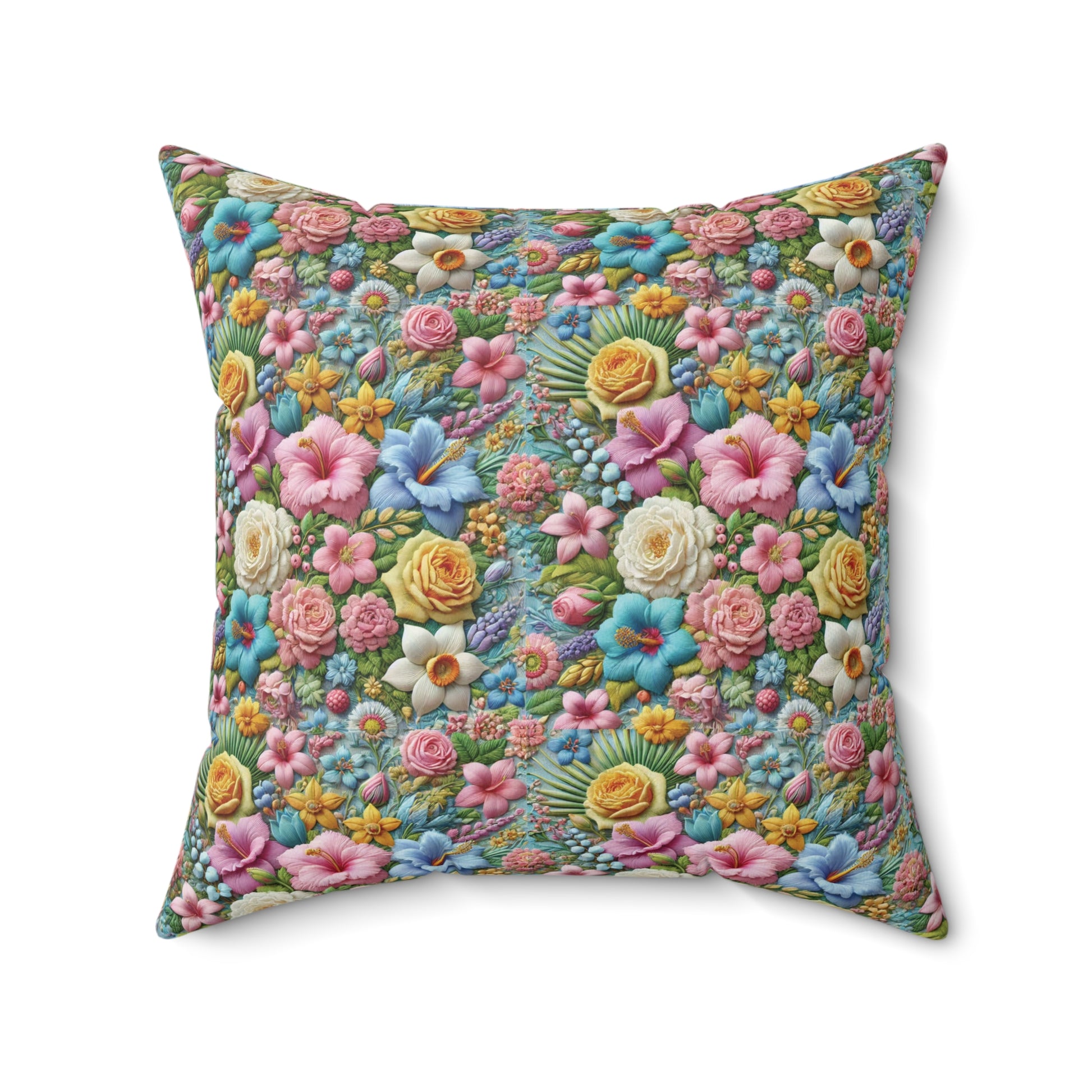 Pastel Floral Pillow Cover – Elegant Decorative Throw Cushion with Soft, Vibrant Flower Design, Perfect for Stylish Home Décor and Cozy Living Spaces - MRSBYVALLE