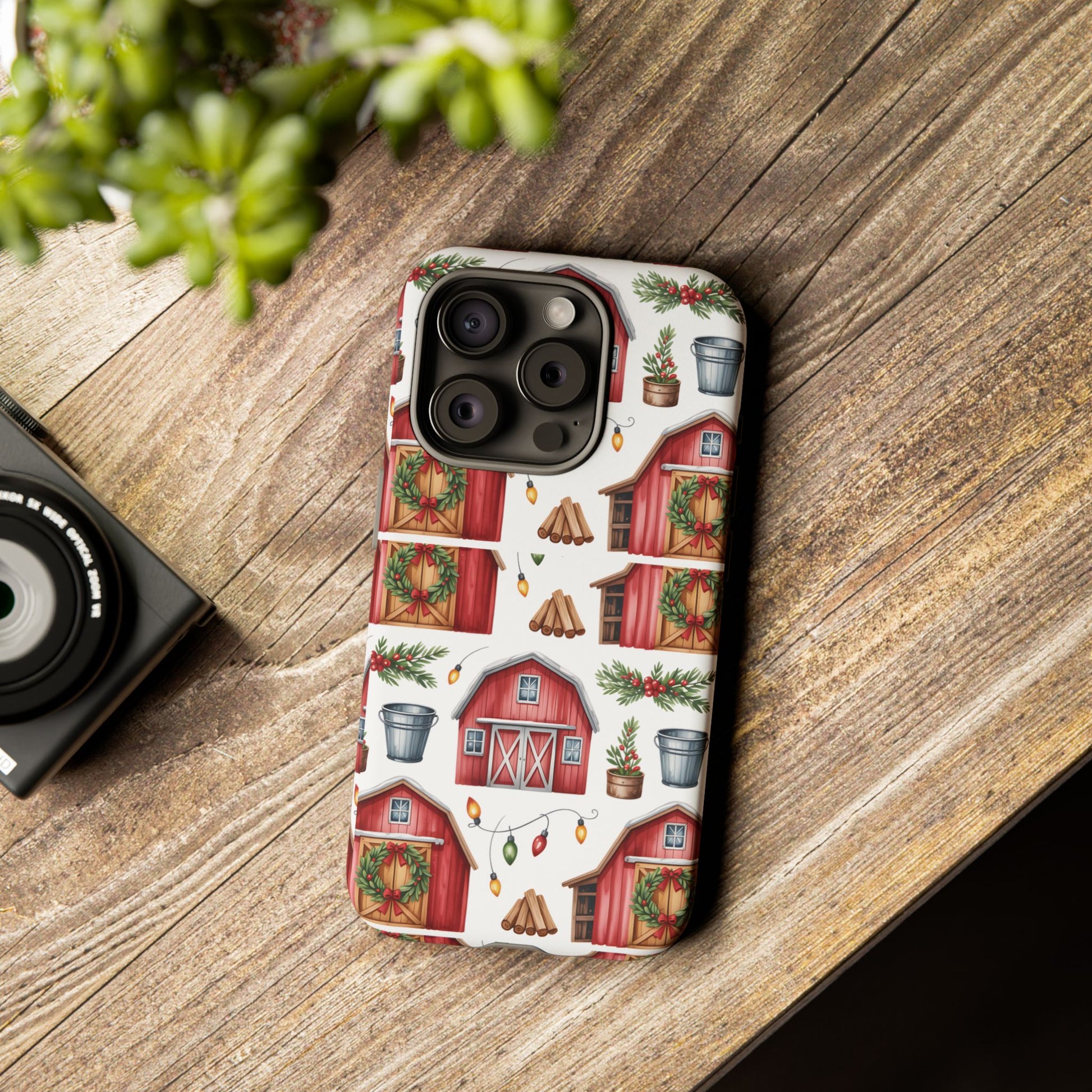 Farmhouse Christmas Design Phone Case - Stylish, Protective Cover for All Models Gift for Mom Accessory Gift for Her