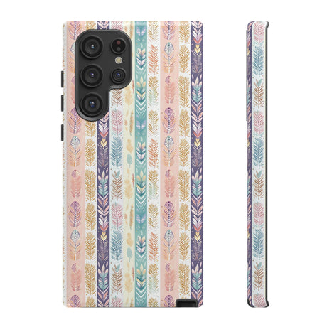 Boho Pastel Feathers Modern Watercolor Abstract Phone Case Compatible with iPhone, Samsung & More - Stylish, Durable Protection with Vibrant Artistic Design Perfect Gift for Her