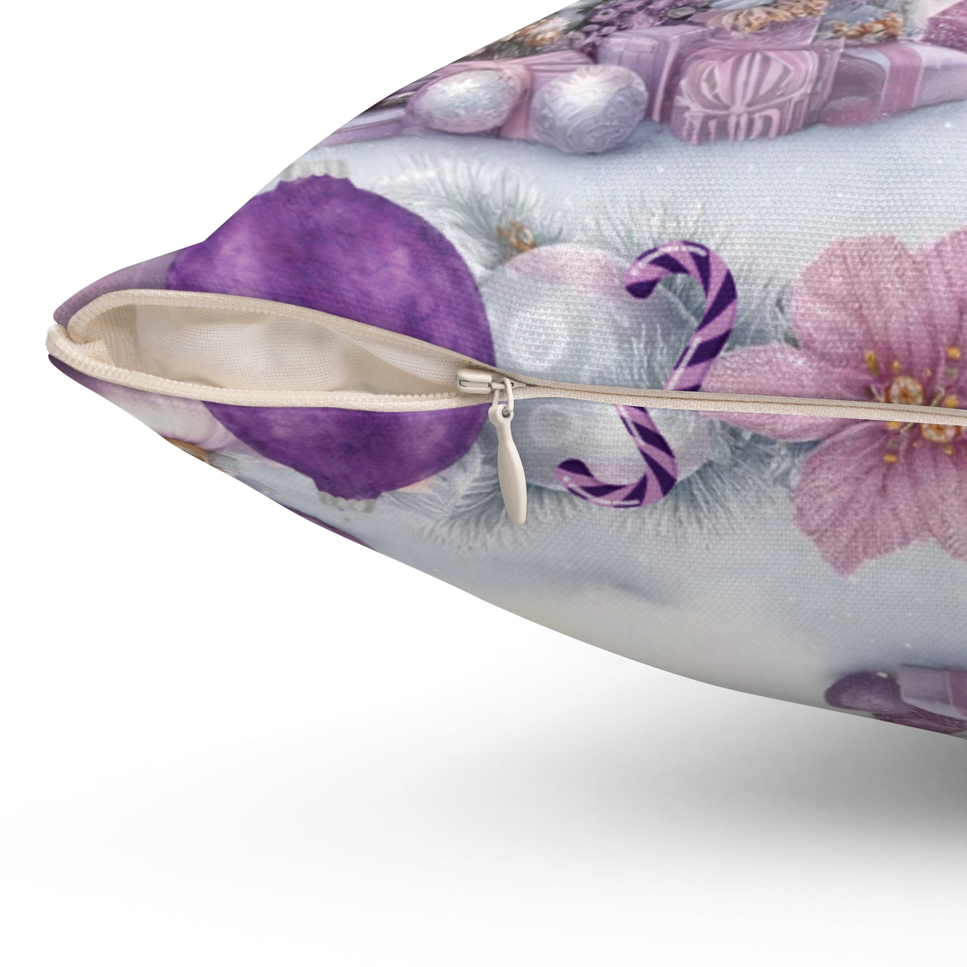 Christmas Lavender Design Square Pillow Elegant Holiday Decor Perfect for Your Seasonal Decorations Perfect Accent for Living Rooms, Bedrooms, Soft, Durable, Pillow Gift New House, Bridal Shower Gift - MRSBYVALLE