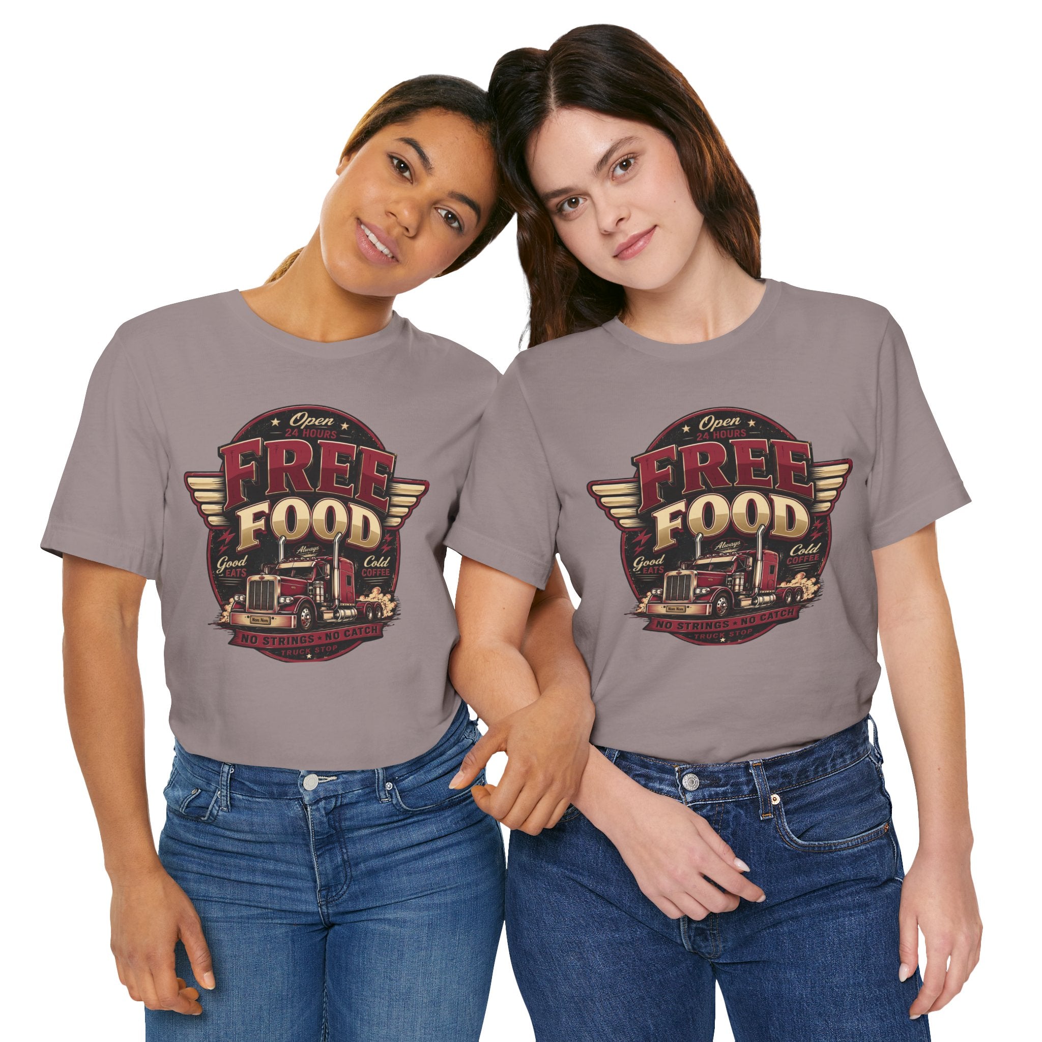 Funny "Free Food" Food Truck T-Shirt Perfect for Dad or Husband