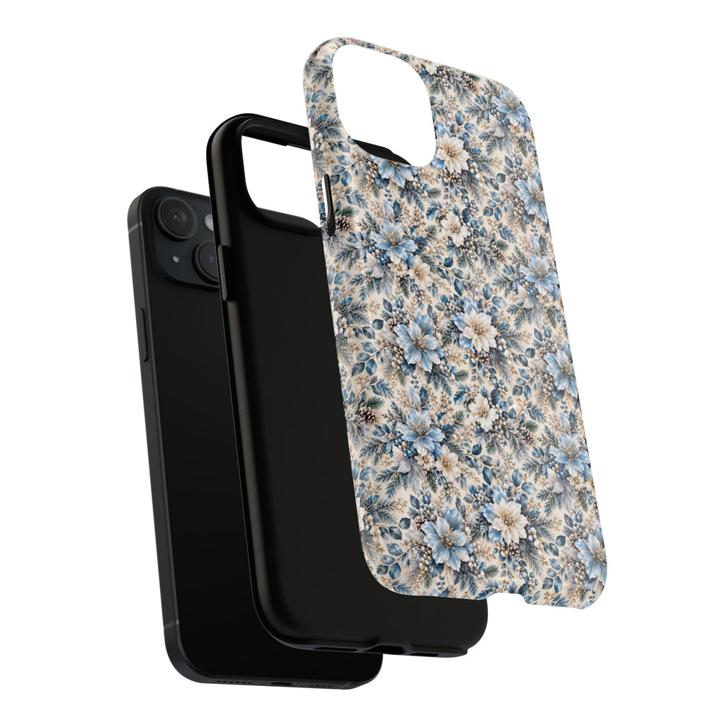 Icy Blue Floral MagSafe Tough Phone Case