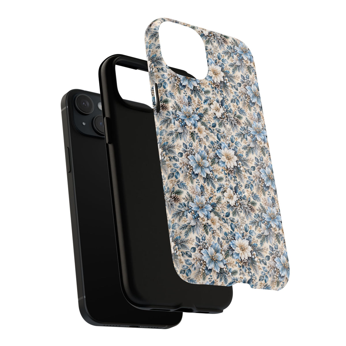 Icy Blue Floral MagSafe Tough Phone Case