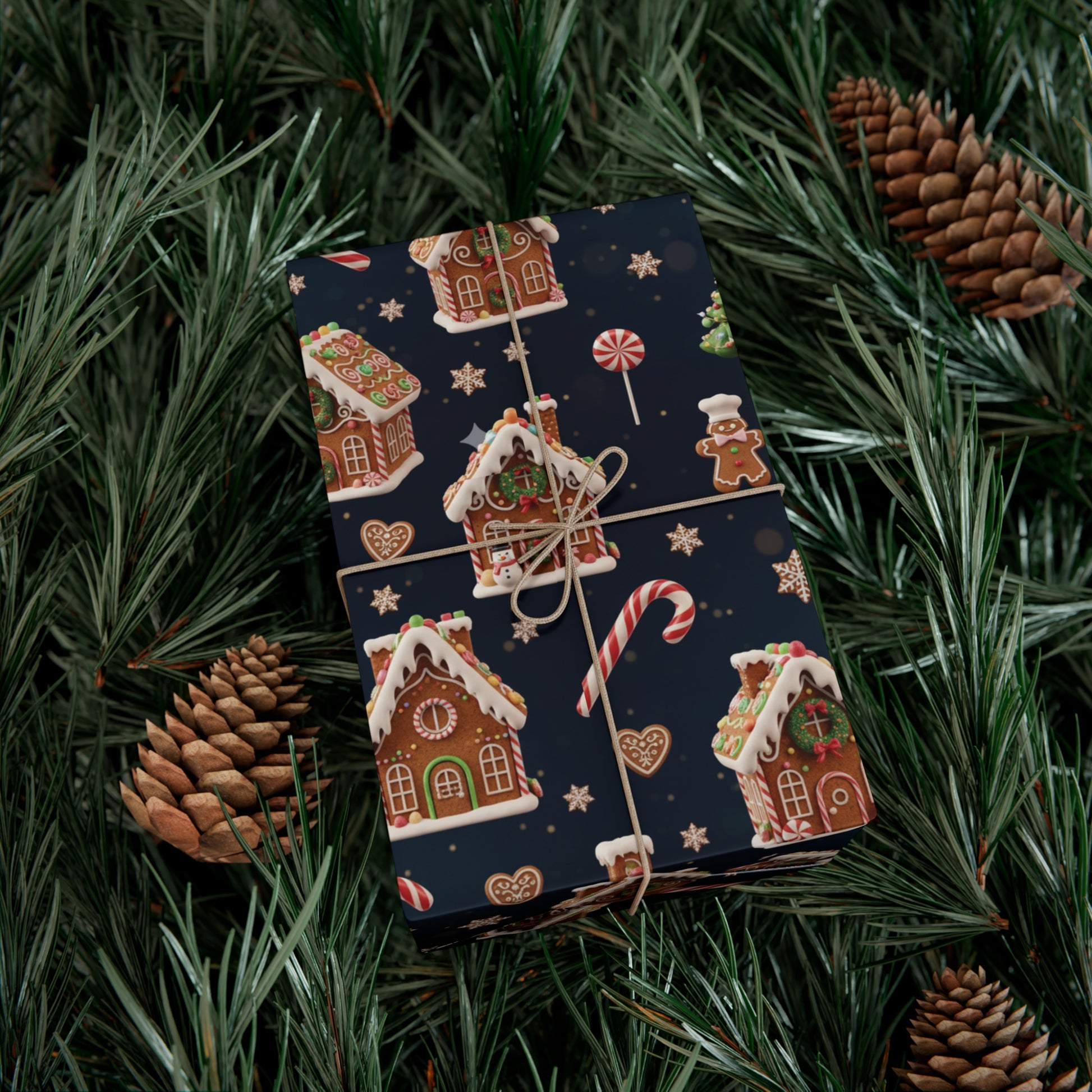 Vintage 3D Gingerbread House Christmas Wrapping Paper | Elegant  Holiday Gift Wrap3 Size Options Available Gift Mom
