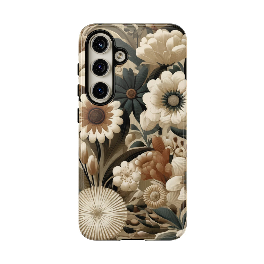 Mid-century Modern Floral Phone Case Durable for iPhone Samsung Gift iPhone 15, 14, 13 Samsung Pixel Gift for Mom Accessory Gift for Her