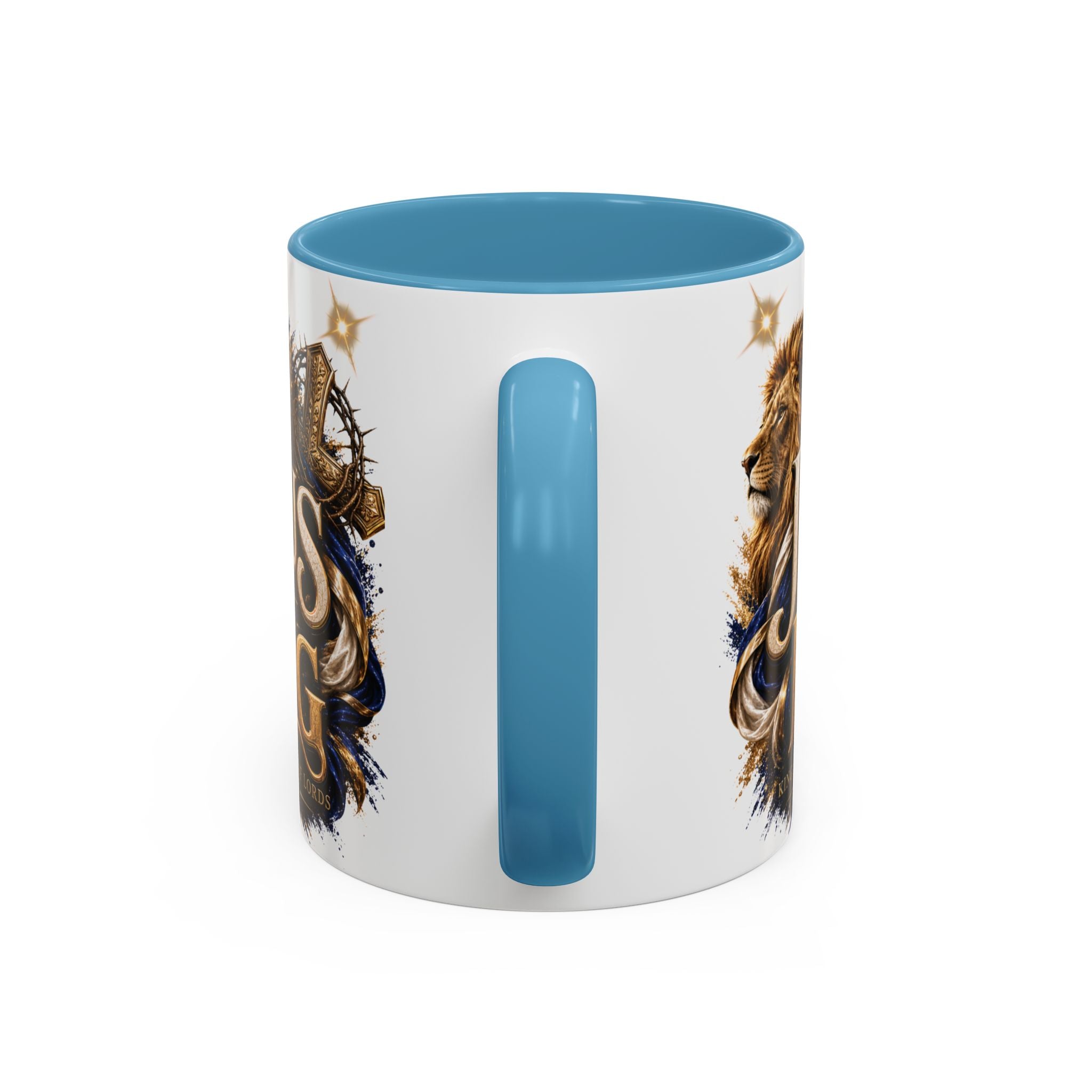 Jesus Is King Coffee Mug Christian Faith Accent Mug (11/15oz) Gift for Dad Mom
