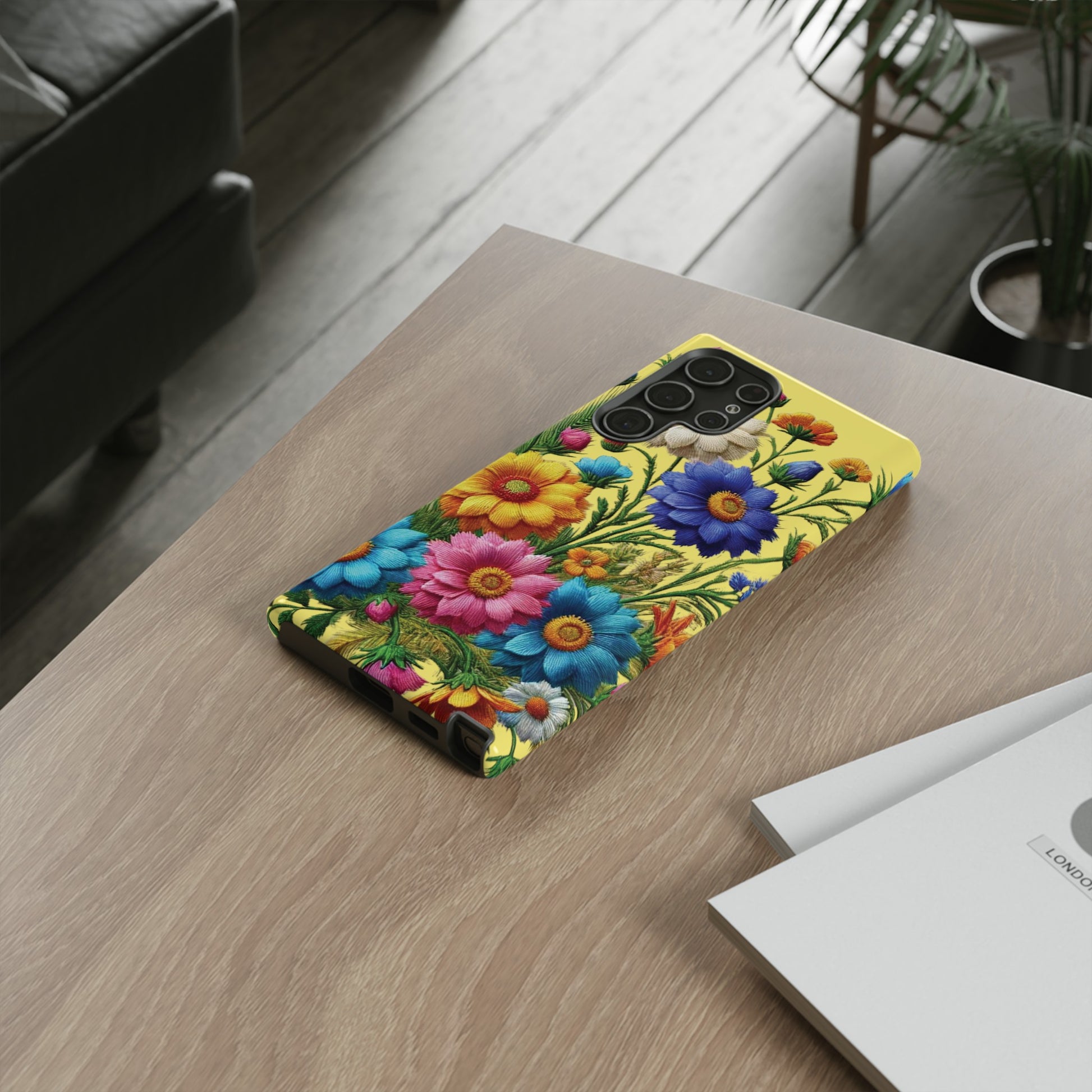 Phone Case Yellow Bright Floral Protective Phone Case Gift for Her Phone 15, Samsung iPhone Samsung  iPhone 15, Samsung iPhone Samsung Accessory Gift for Her