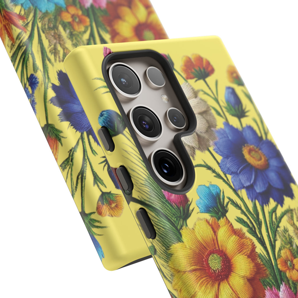 Phone Case Yellow Bright Floral Protective Phone Case Gift for Her Phone 15, Samsung iPhone Samsung  iPhone 15, Samsung iPhone Samsung Accessory Gift for Her
