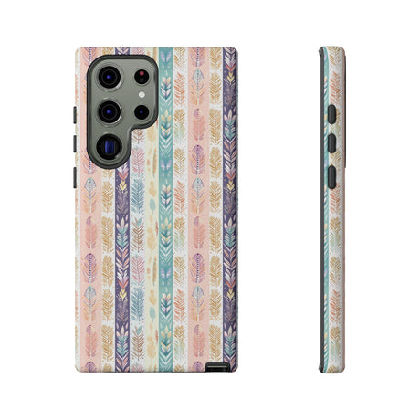 Boho Pastel Feathers Modern Watercolor Abstract Phone Case Compatible with iPhone, Samsung & More - Stylish, Durable Protection with Vibrant Artistic Design Perfect Gift for Her