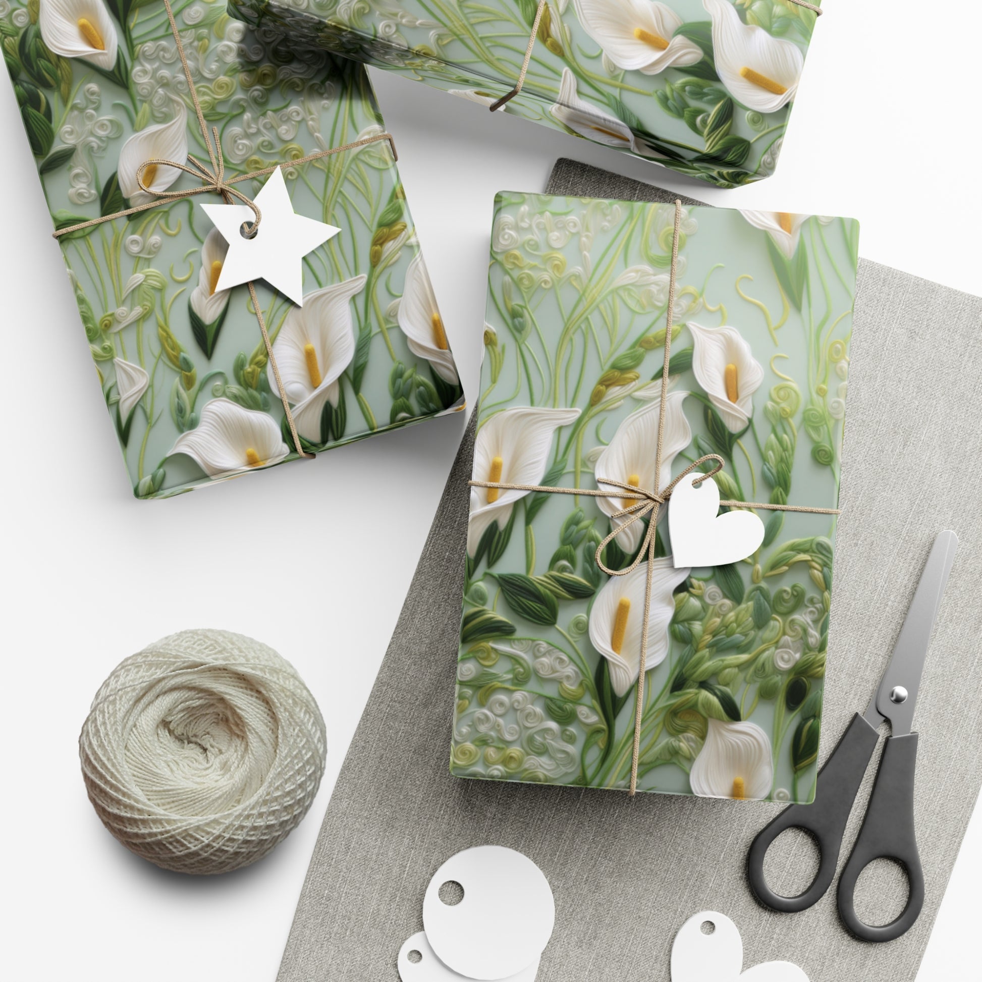 Elegant Calla Lily Wrapping Paper Beautiful Floral Design for Christmas, Birthdays & Special Occasions | Premium Gift Wrap for Nature Lovers Luxurious - MRSBYVALLE